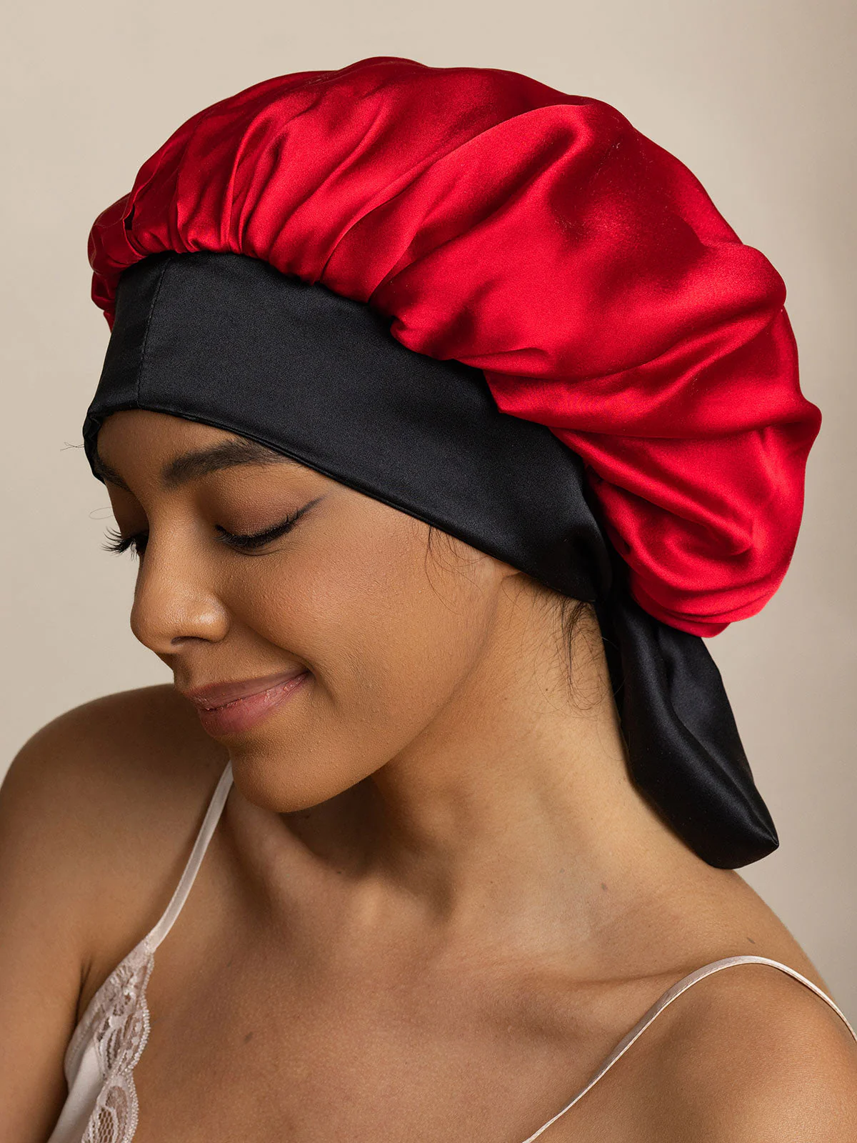 Pure Silk Casual Bonnet with Long Ribbons (Two-tone and Double-sided) - Image 16