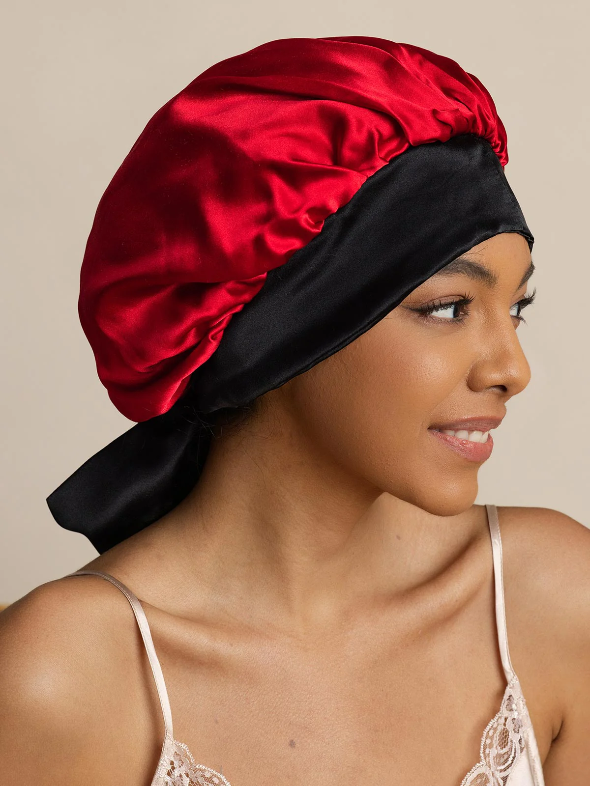 Pure Silk Casual Bonnet with Long Ribbons (Two-tone and Double-sided) - Image 21