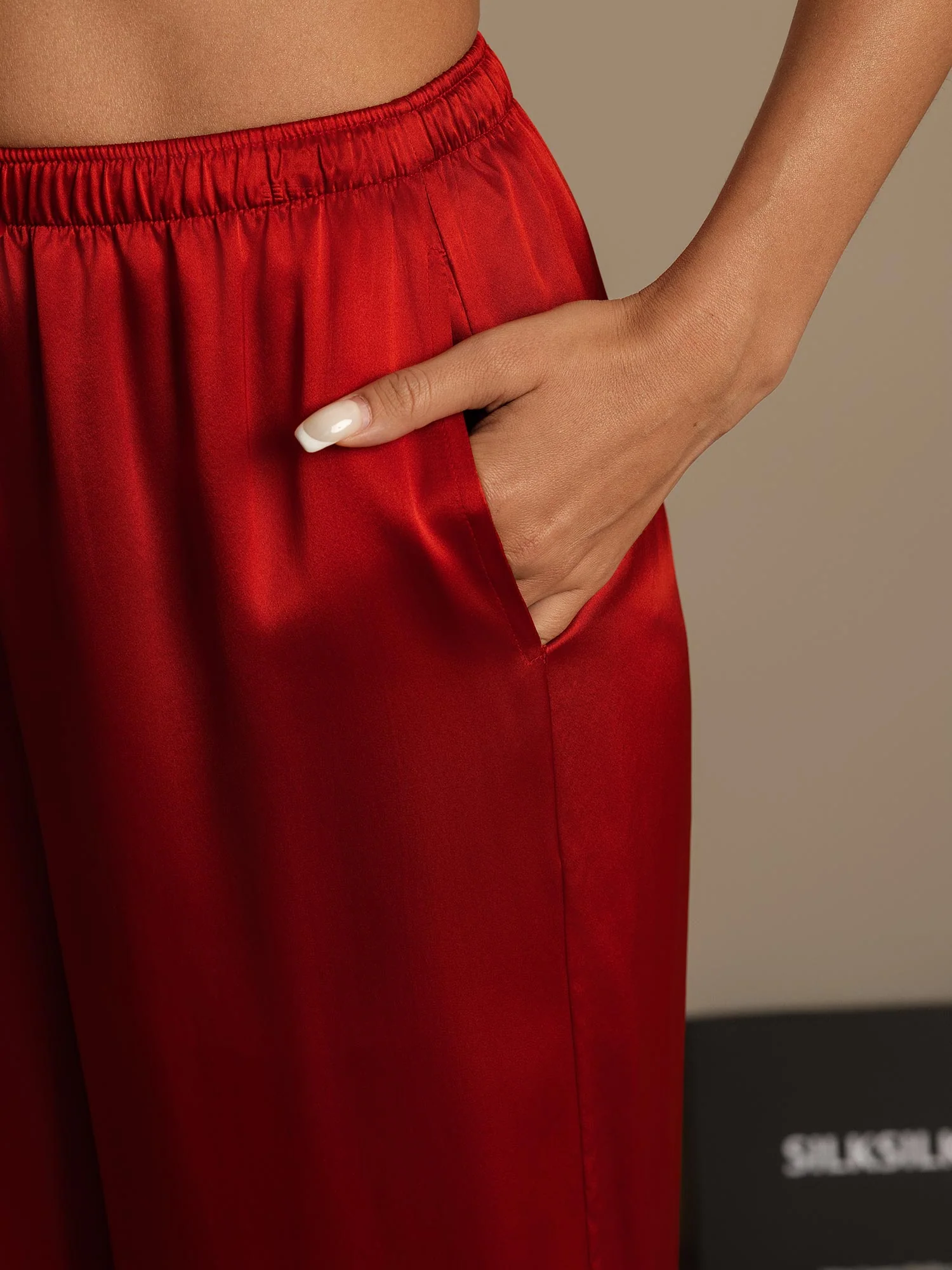 Women's Pure Silk Wide Leg Pants - Image 16