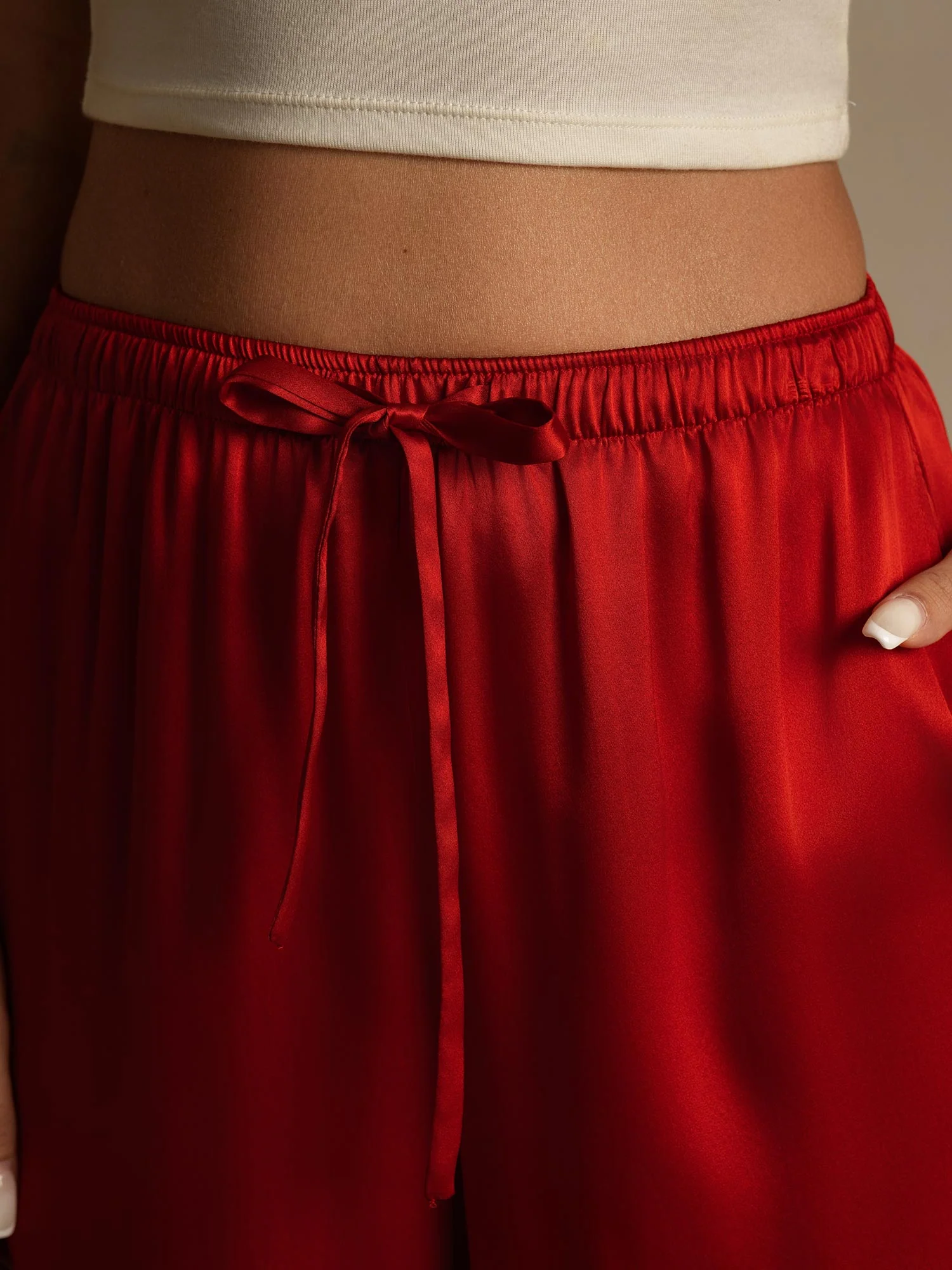 Women's Pure Silk Wide Leg Pants - Image 17