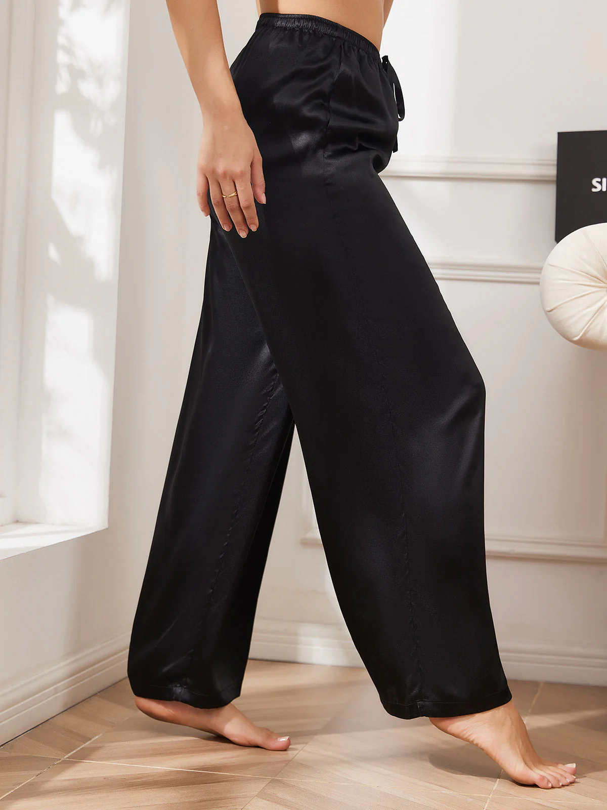 Women's Pure Silk Wide Leg Pants - Image 20
