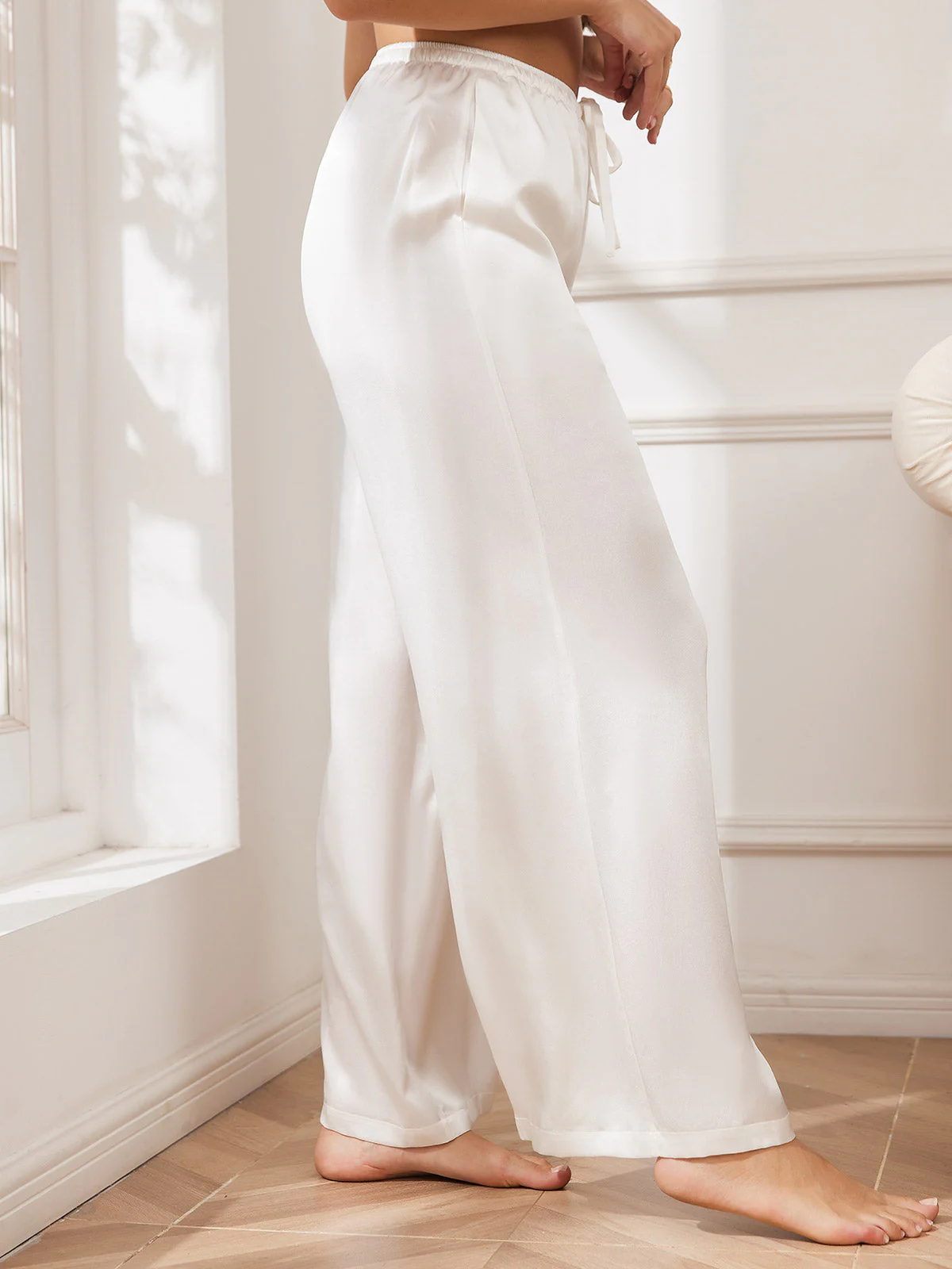 Women's Pure Silk Wide Leg Pants - Image 37