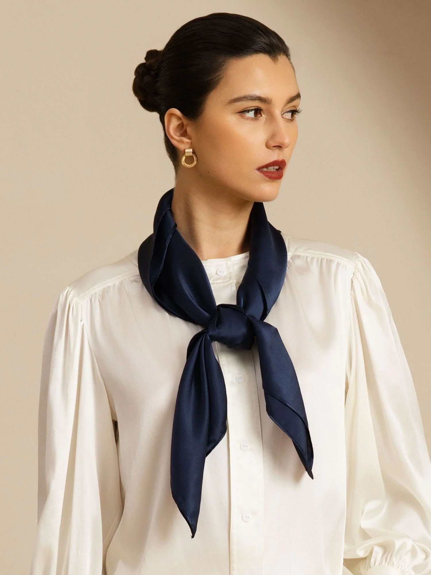 Pure Silk Classic  Elegant Square Scarf - Size 90x90cm - Image 16