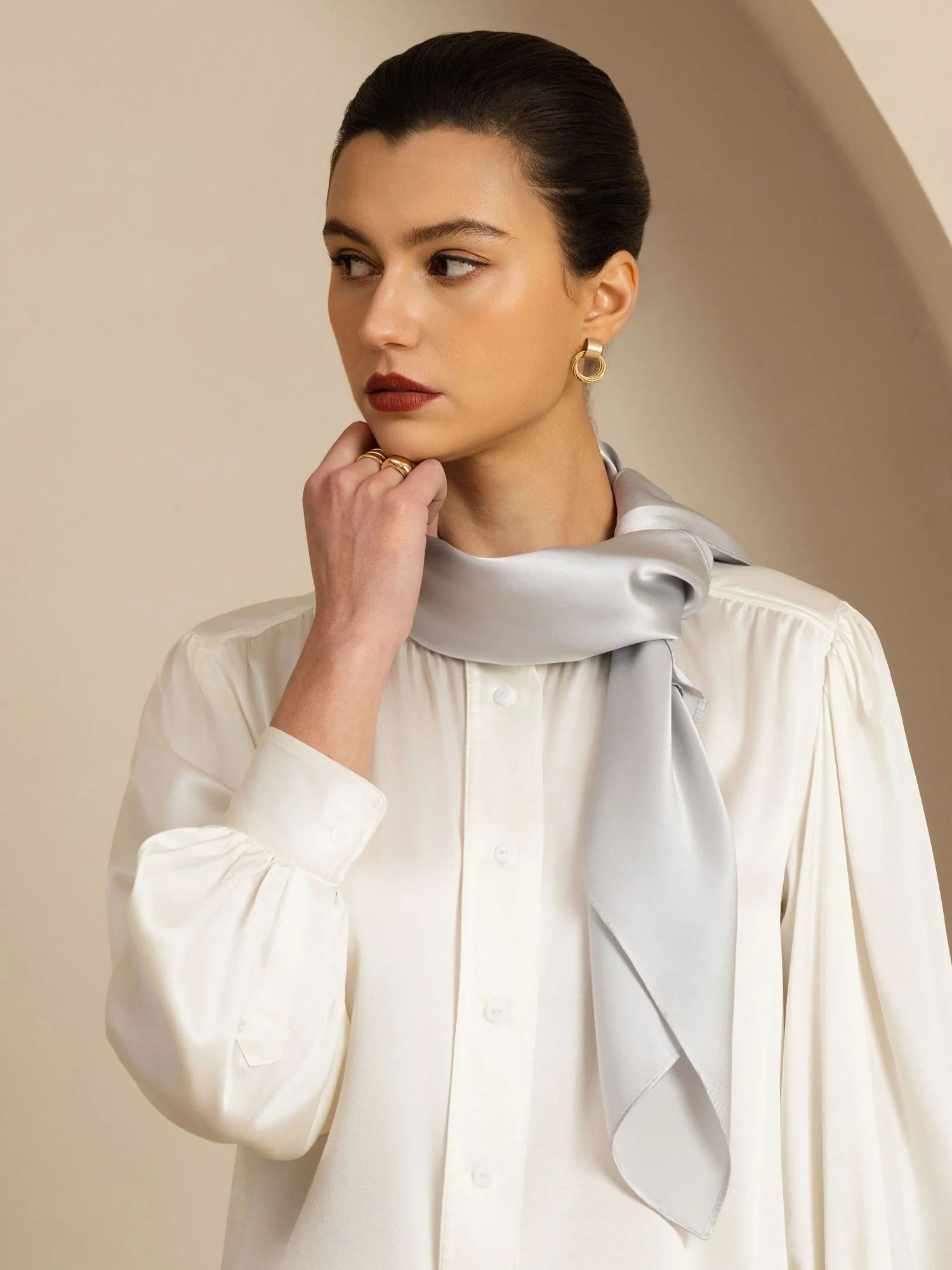 Pure Silk Classic  Elegant Square Scarf - Size 90x90cm - Image 20