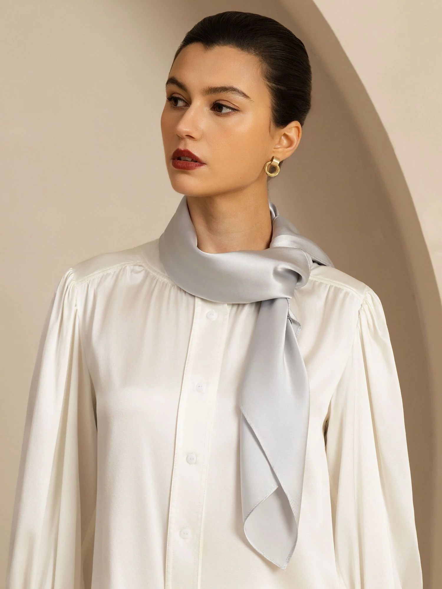 Pure Silk Classic  Elegant Square Scarf - Size 90x90cm - Image 21
