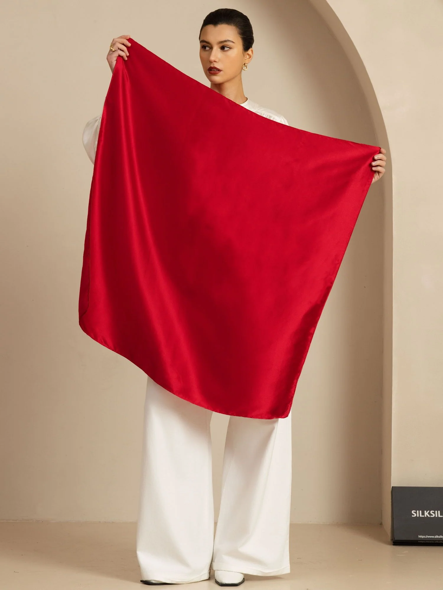 Pure Silk Classic  Elegant Square Scarf - Size 90x90cm - Image 26