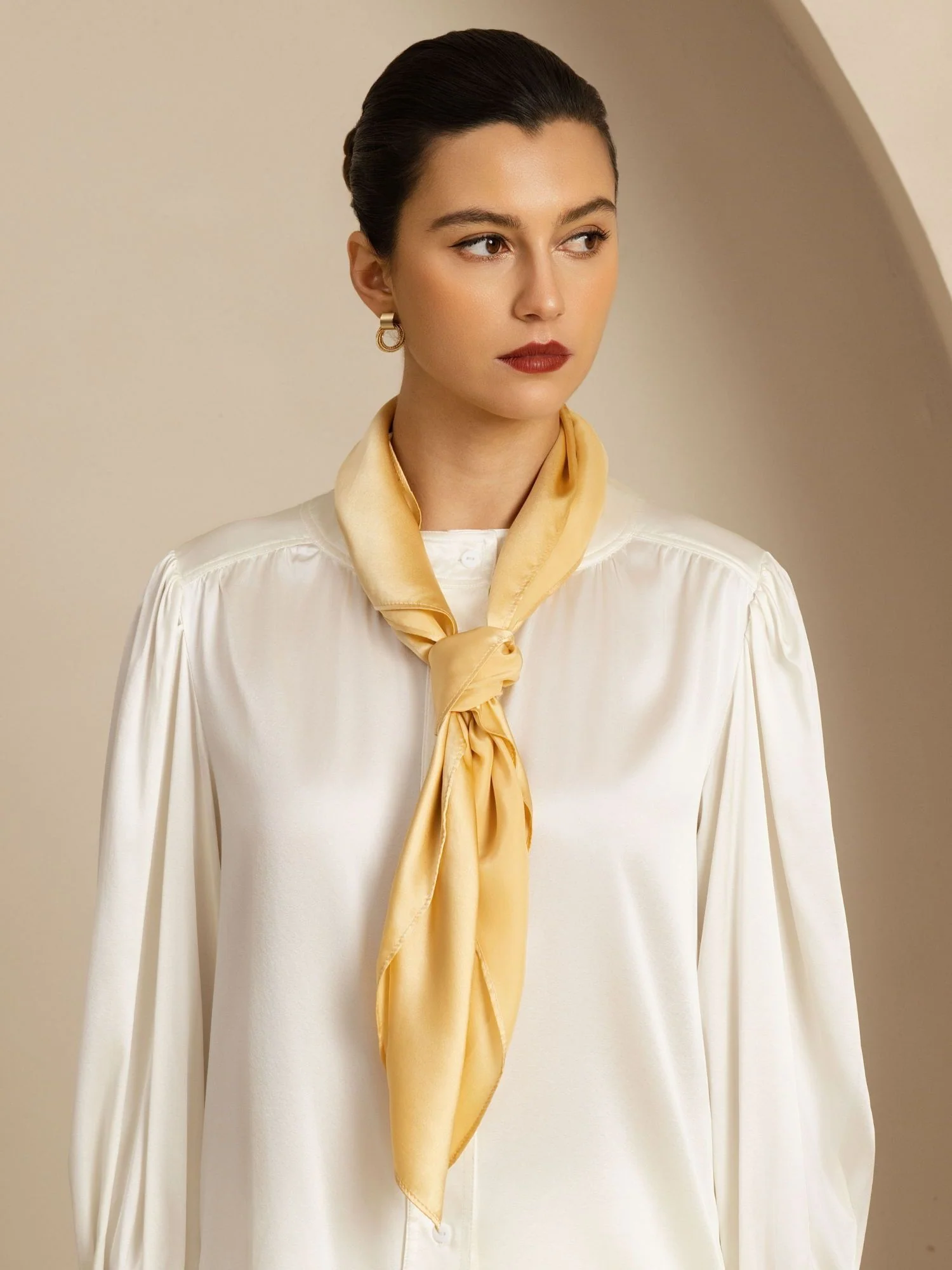 Pure Silk Classic  Elegant Square Scarf - Size 90x90cm - Image 3