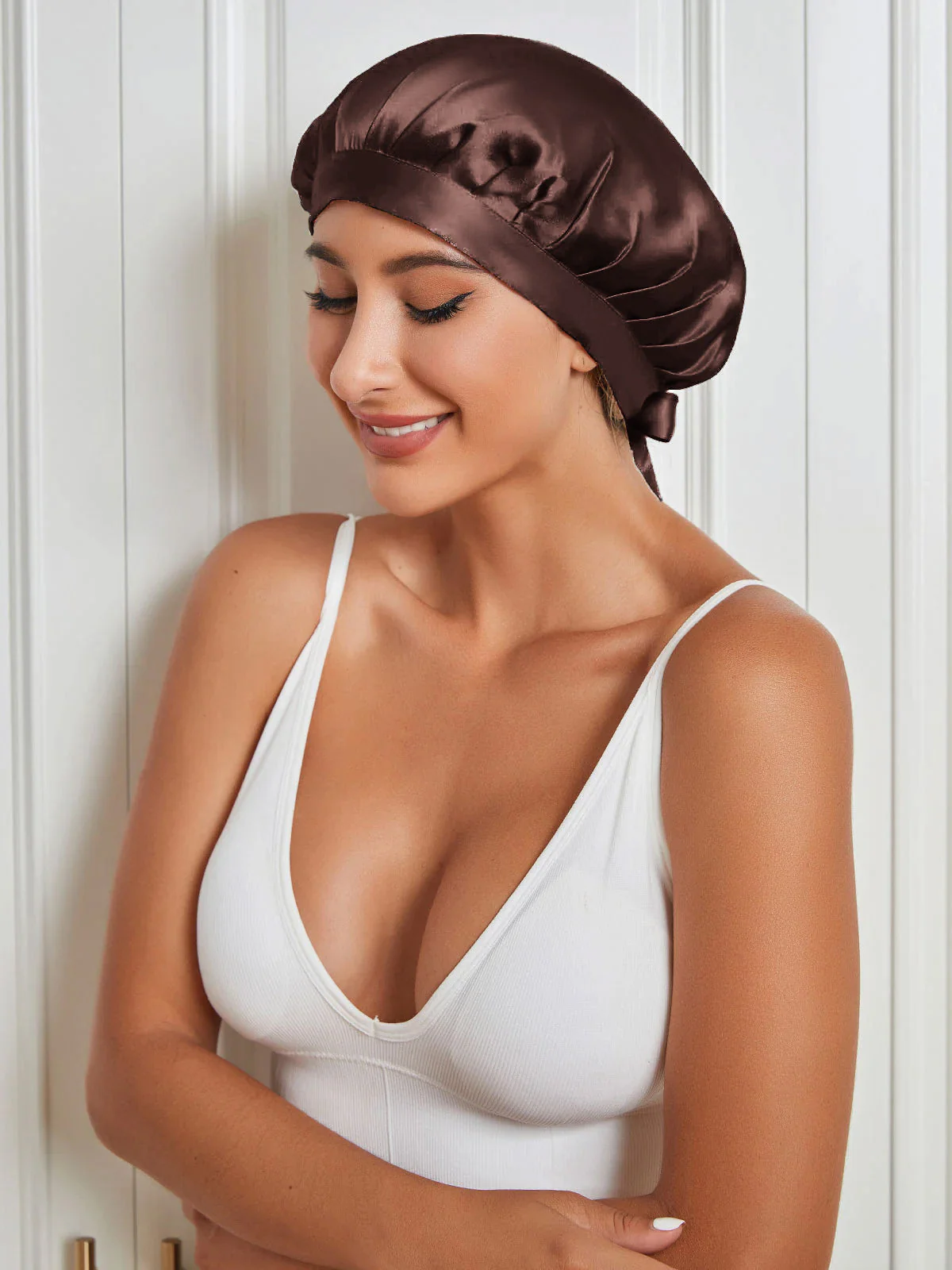 Pure Silk Classic Bonnet with Ribbons - Image 16