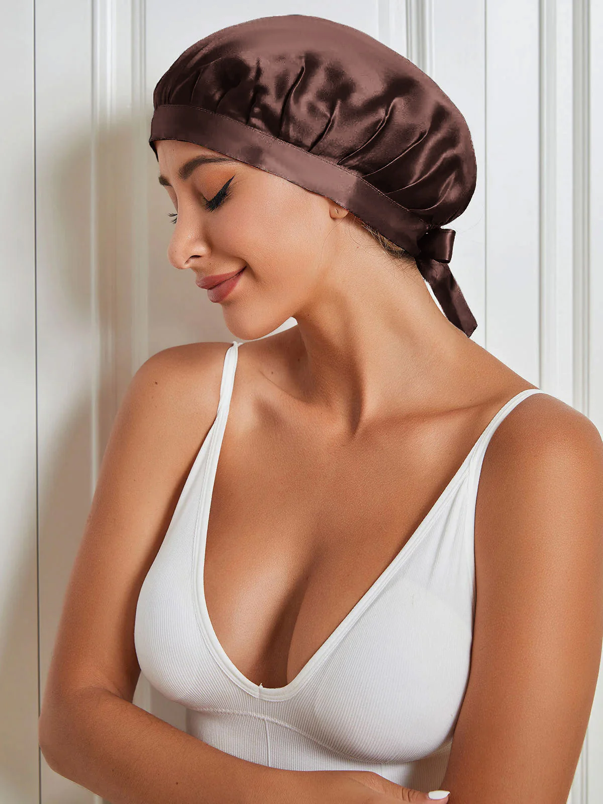 Pure Silk Classic Bonnet with Ribbons - Image 19
