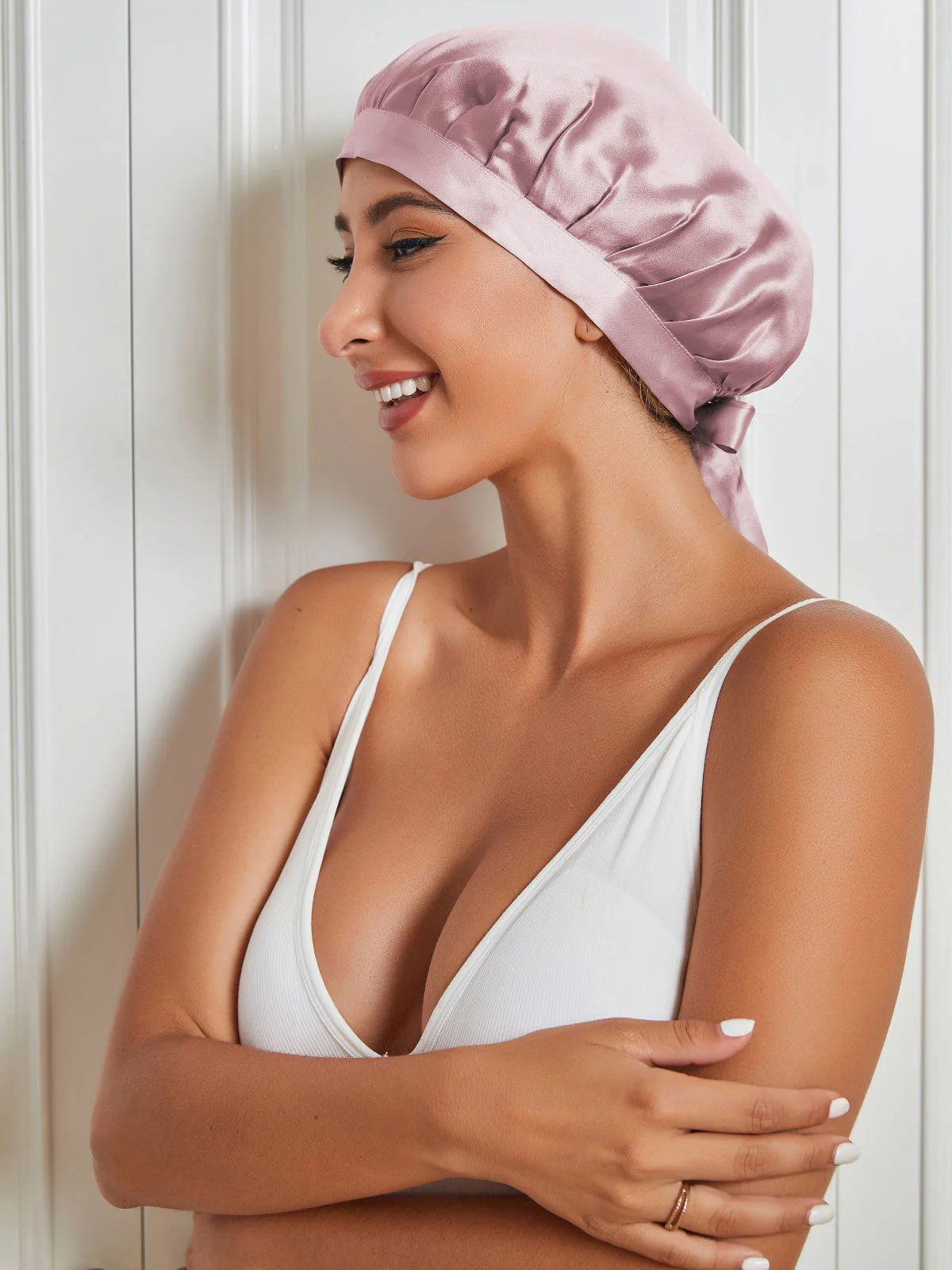 Pure Silk Classic Bonnet with Ribbons - Image 31