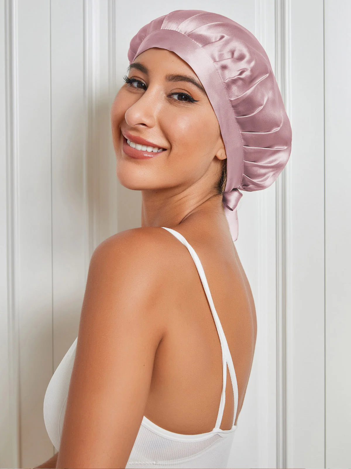 Pure Silk Classic Bonnet with Ribbons - Image 33