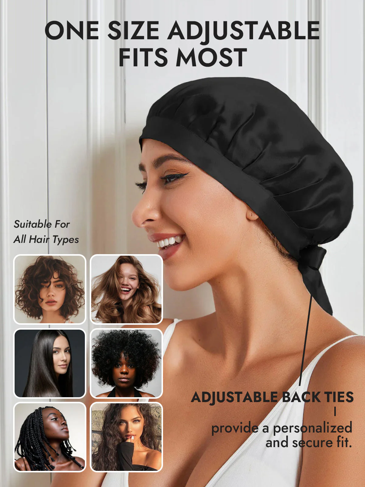 Pure Silk Classic Bonnet with Ribbons - Image 11