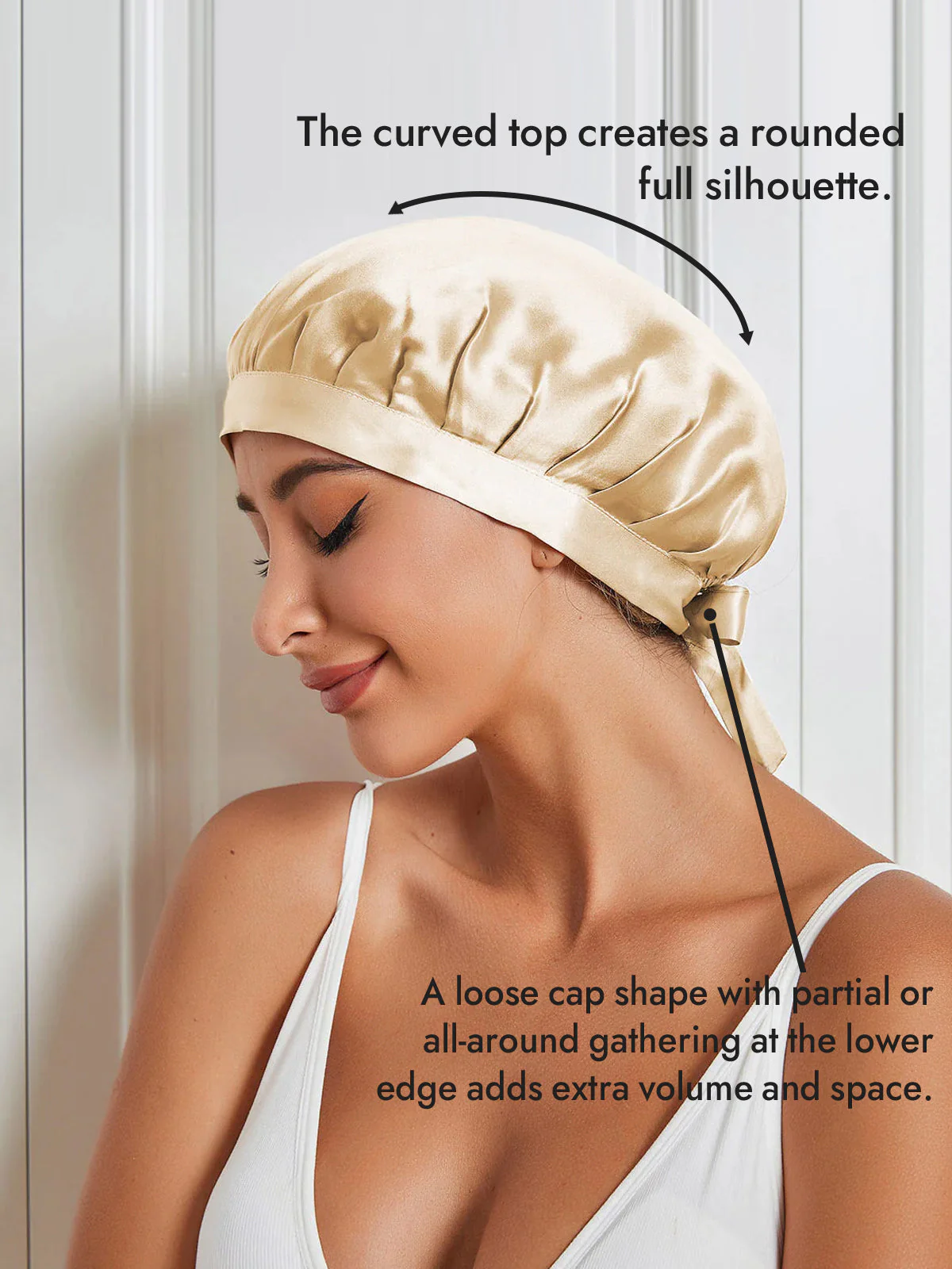 Pure Silk Classic Bonnet with Ribbons - Image 15