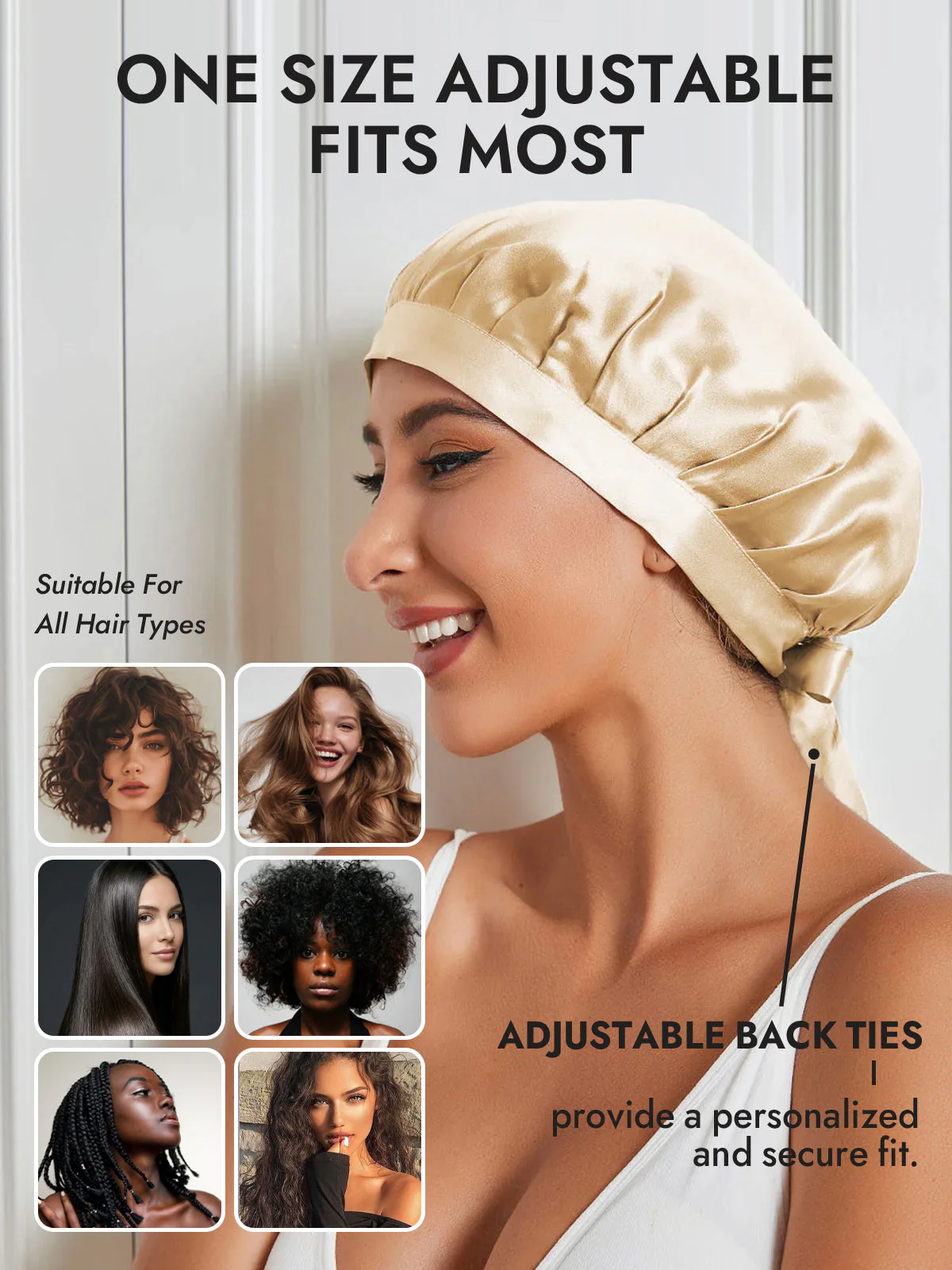 Pure Silk Classic Bonnet with Ribbons - Image 17