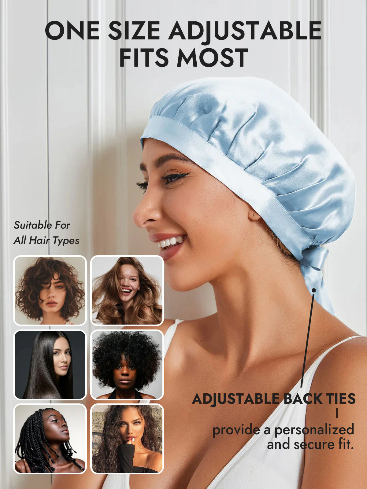 Pure Silk Classic Bonnet with Ribbons - Image 29