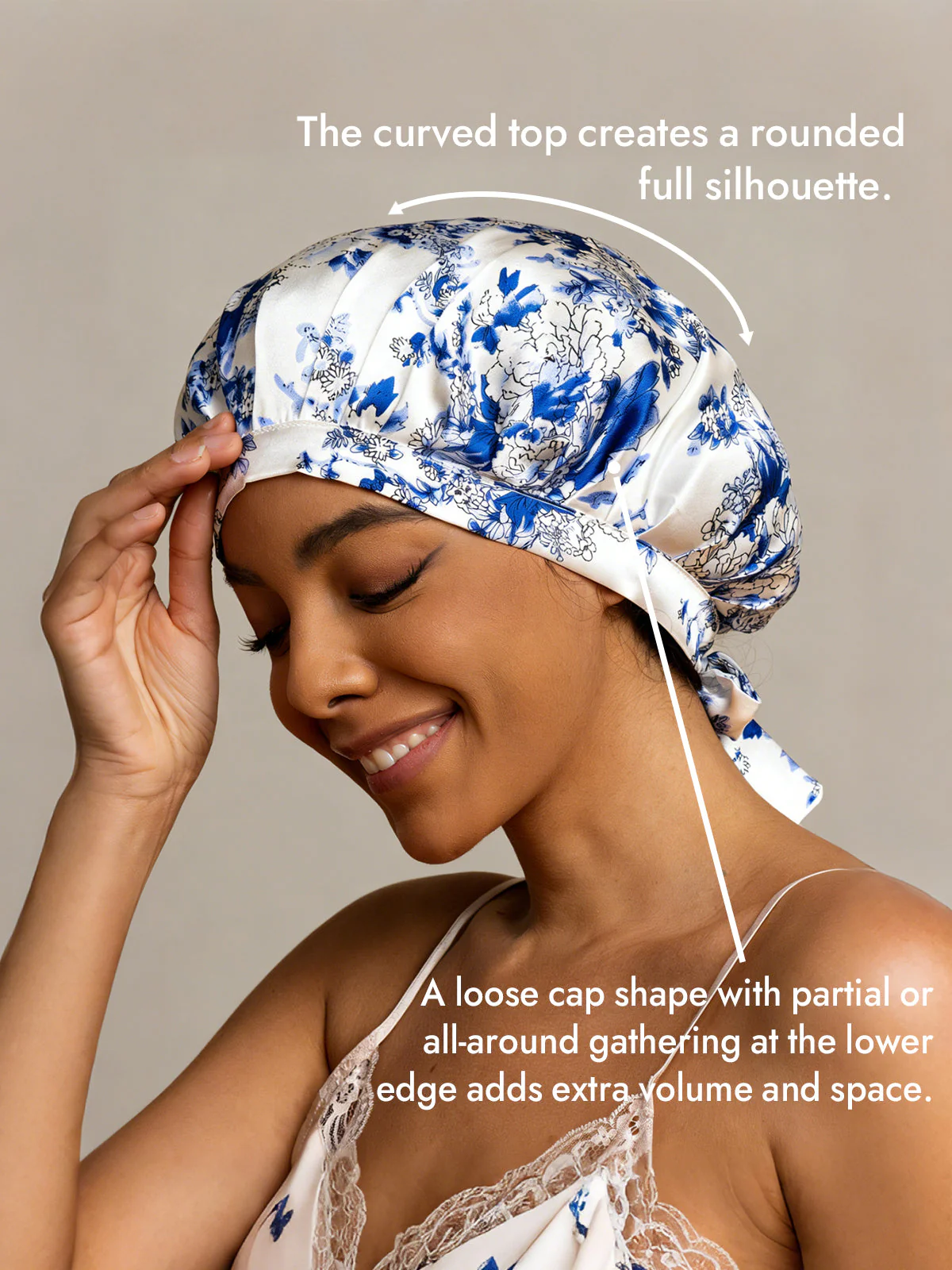 Pure Silk Classic Bonnet with Ribbons - Image 3