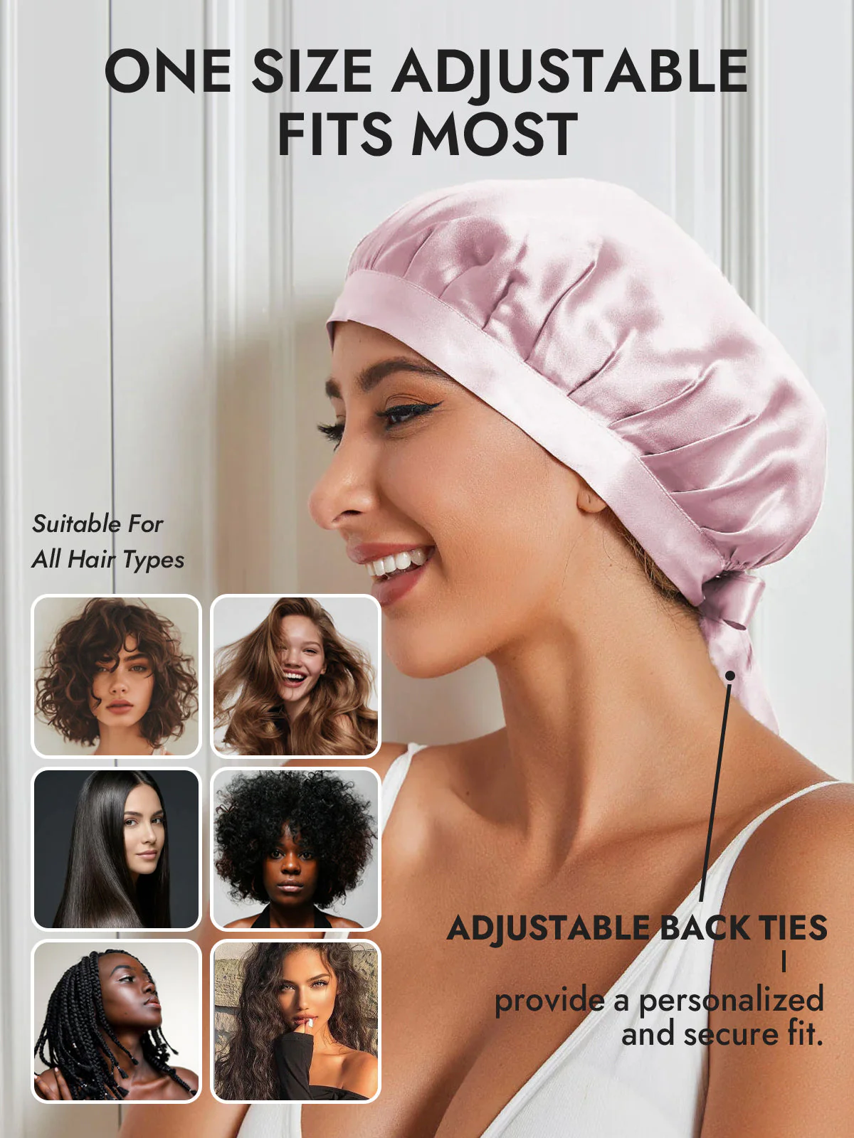 Pure Silk Classic Bonnet with Ribbons - Image 35