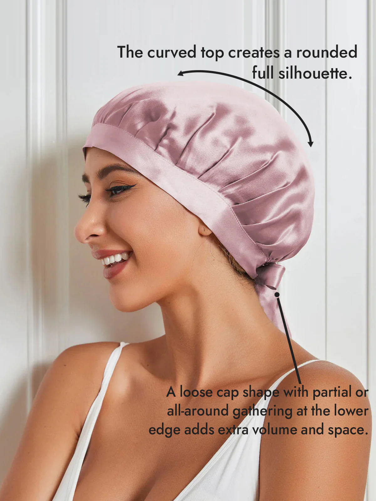 Pure Silk Classic Bonnet with Ribbons - Image 39