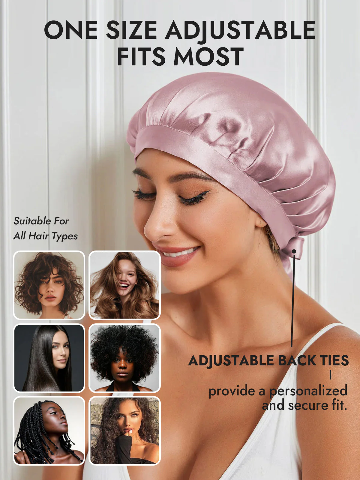 Pure Silk Classic Bonnet with Ribbons - Image 41