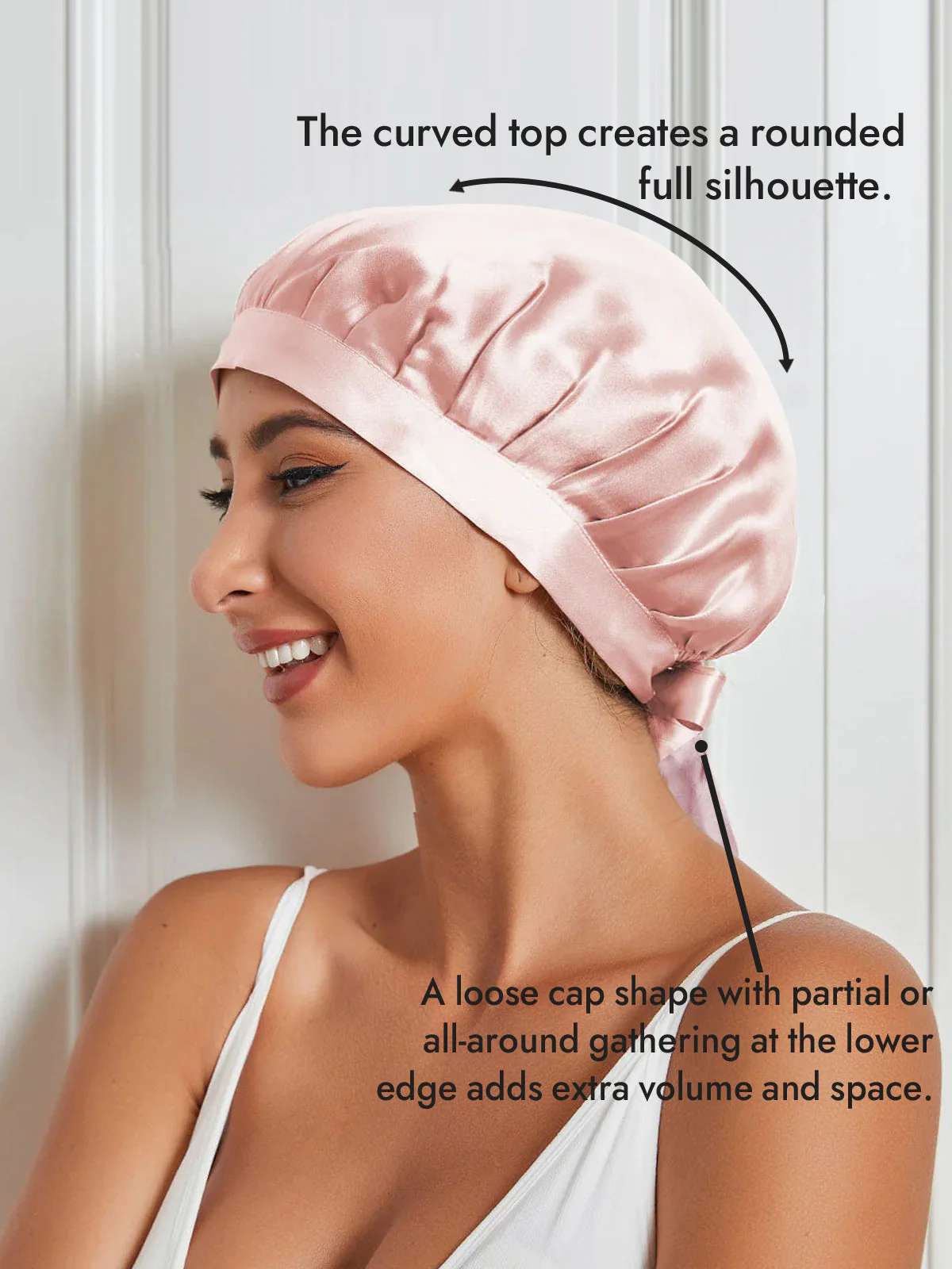 Pure Silk Classic Bonnet with Ribbons - Image 45