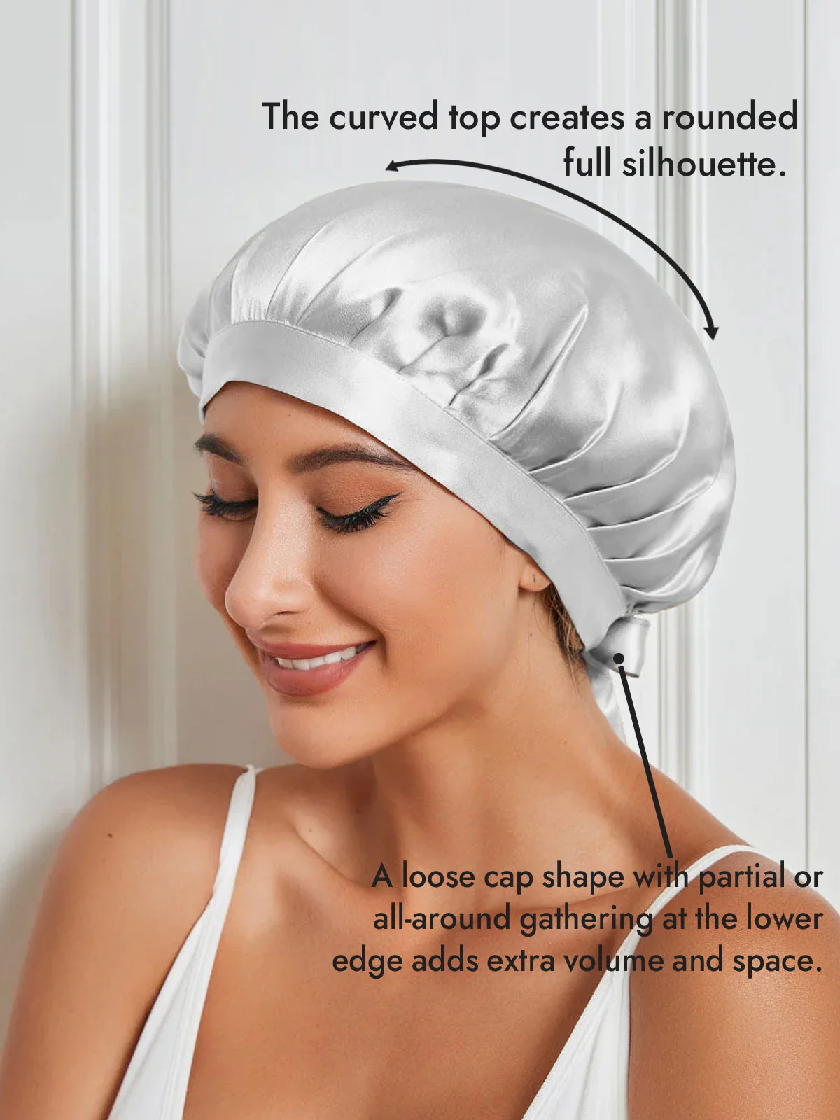 Pure Silk Classic Bonnet with Ribbons - Image 51