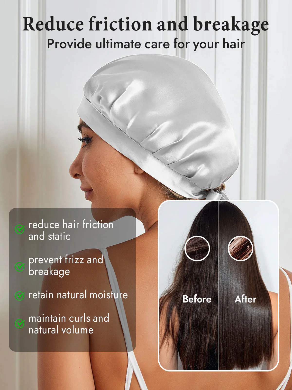 Pure Silk Classic Bonnet with Ribbons - Image 52