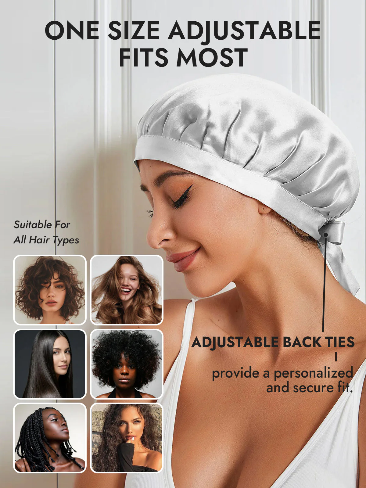 Pure Silk Classic Bonnet with Ribbons - Image 53