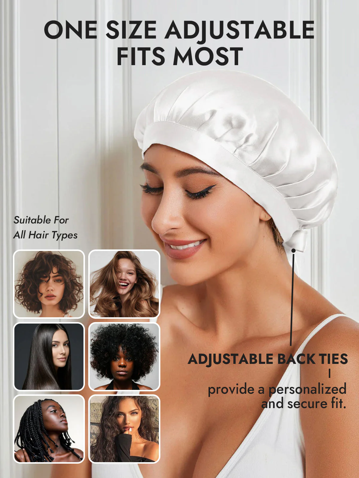 Pure Silk Classic Bonnet with Ribbons - Image 59