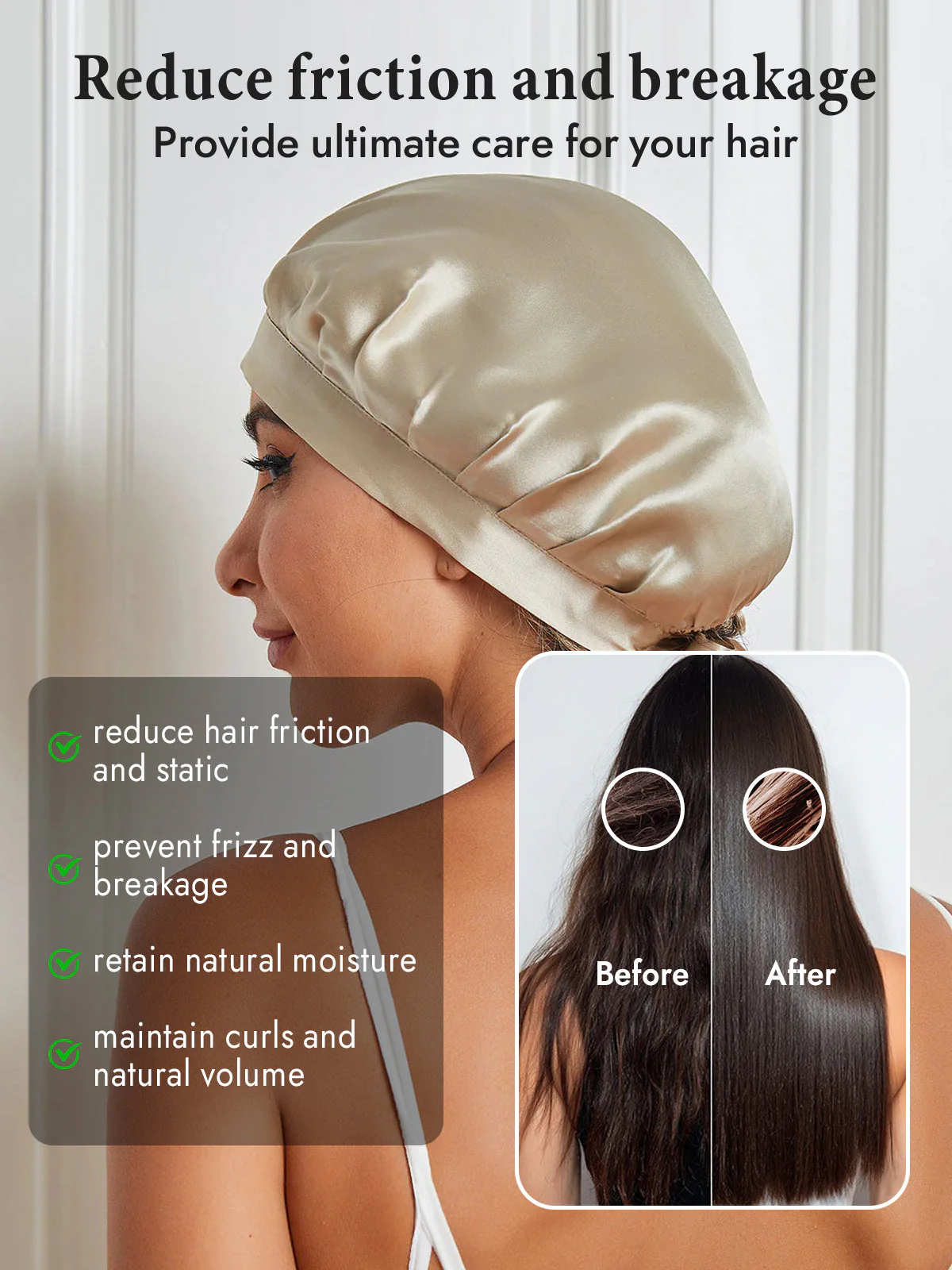 Pure Silk Classic Bonnet with Ribbons - Image 64
