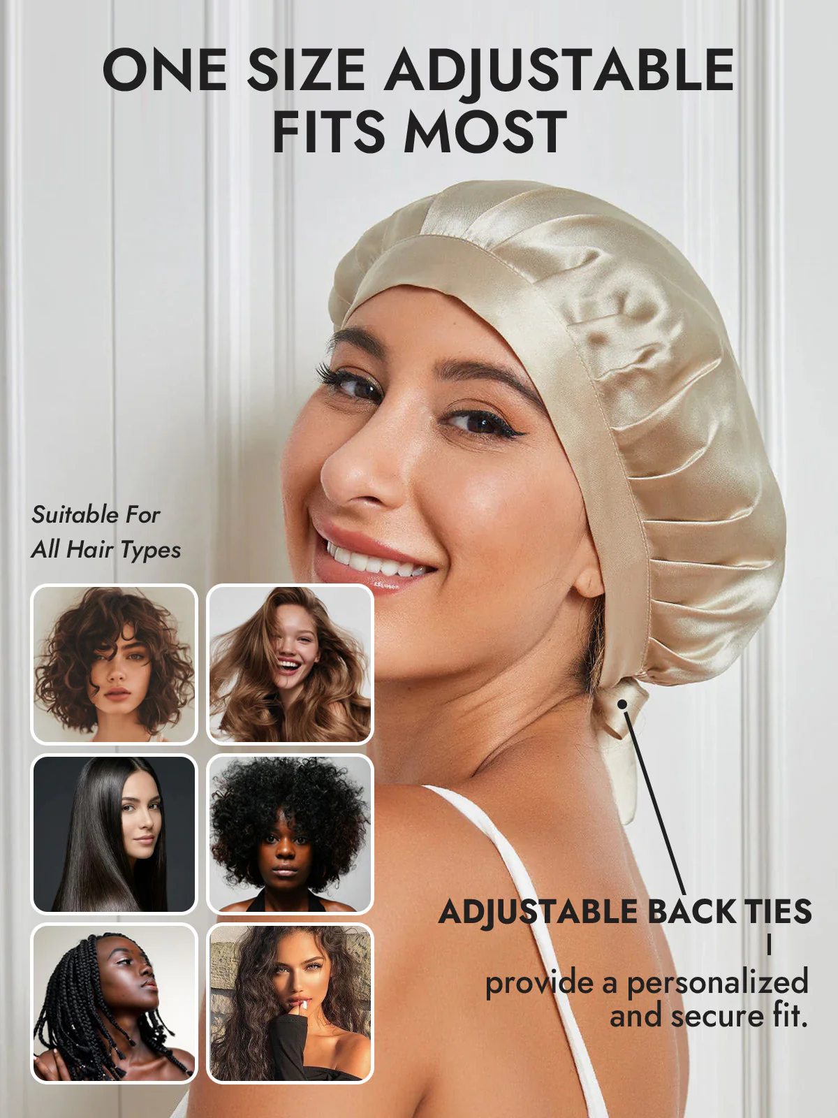 Pure Silk Classic Bonnet with Ribbons - Image 65