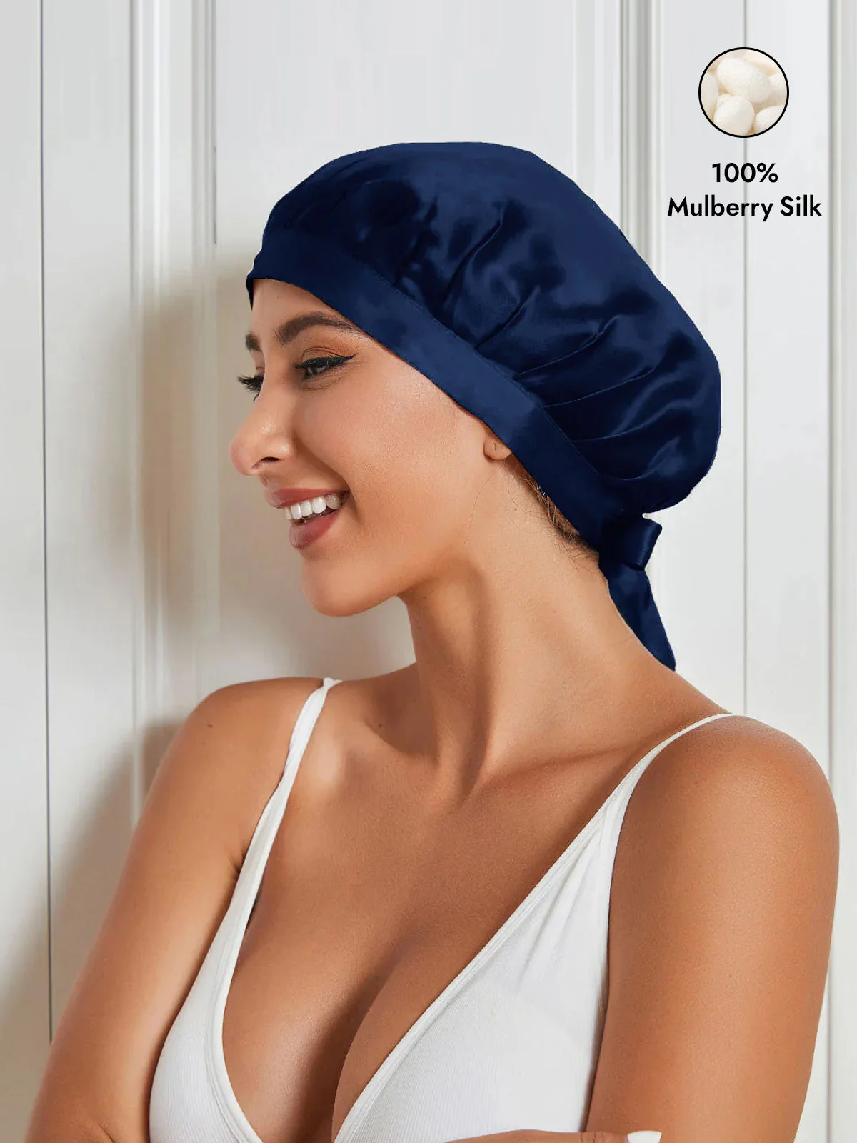 Pure Silk Classic Bonnet with Ribbons - Image 67