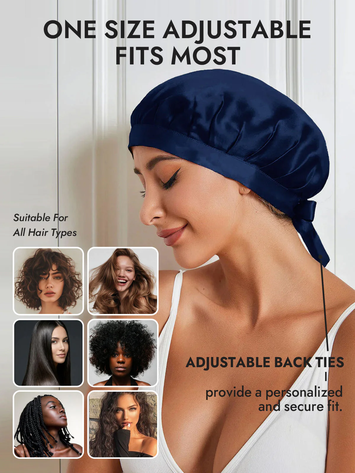 Pure Silk Classic Bonnet with Ribbons - Image 71