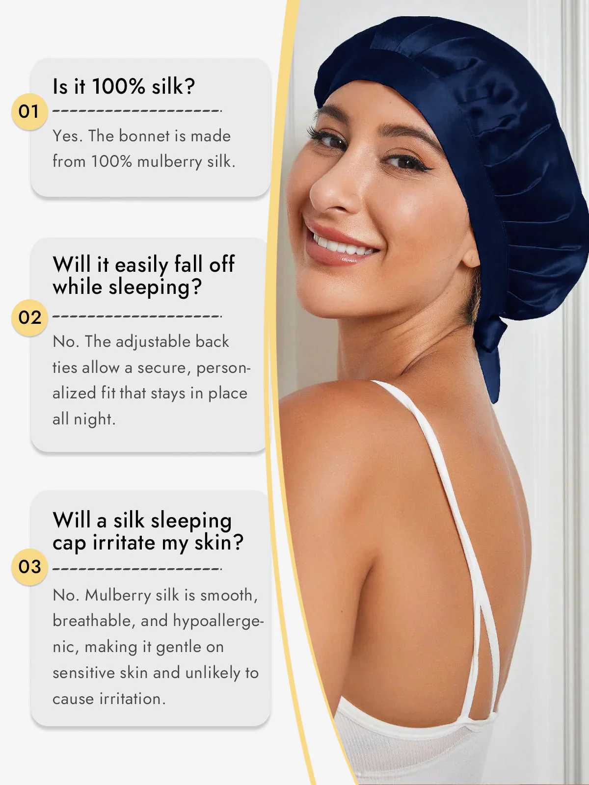 Pure Silk Classic Bonnet with Ribbons - Image 72