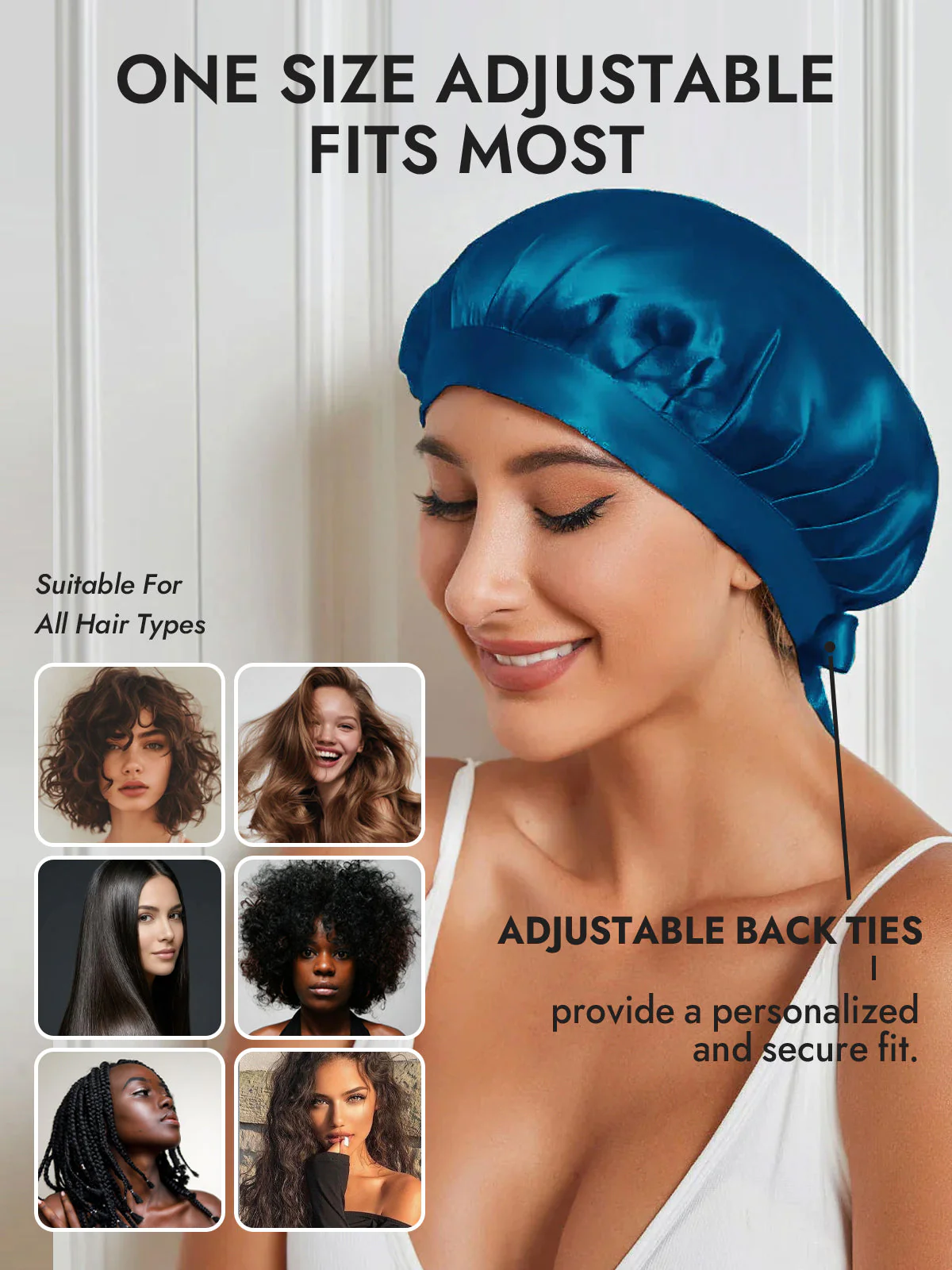 Pure Silk Classic Bonnet with Ribbons - Image 83