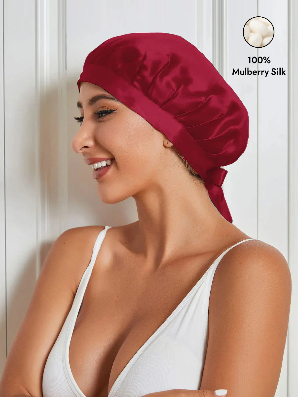 Pure Silk Classic Bonnet with Ribbons - Image 85