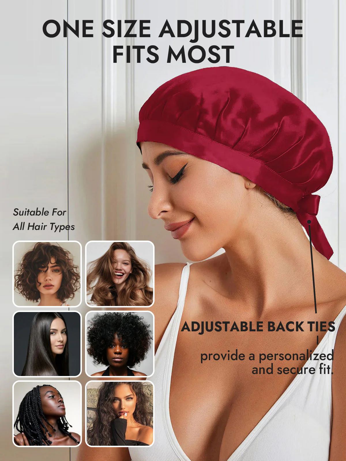 Pure Silk Classic Bonnet with Ribbons - Image 89