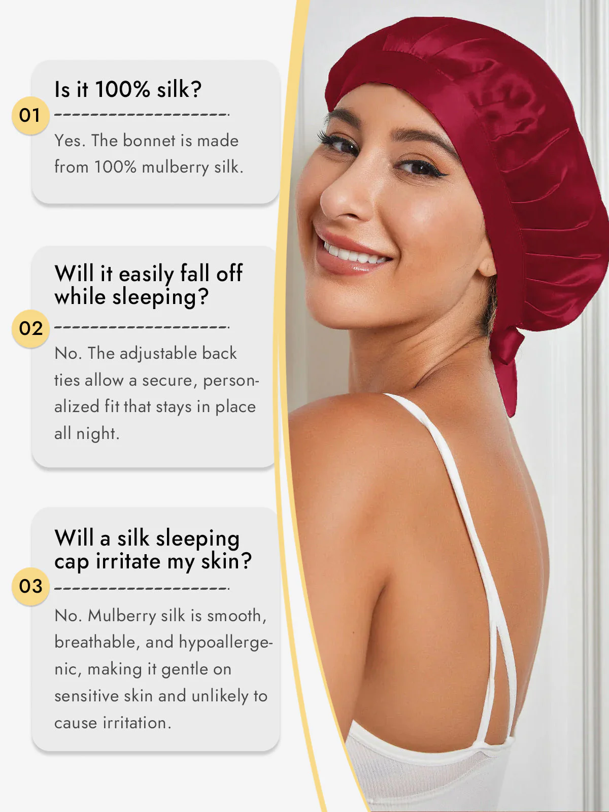 Pure Silk Classic Bonnet with Ribbons - Image 90