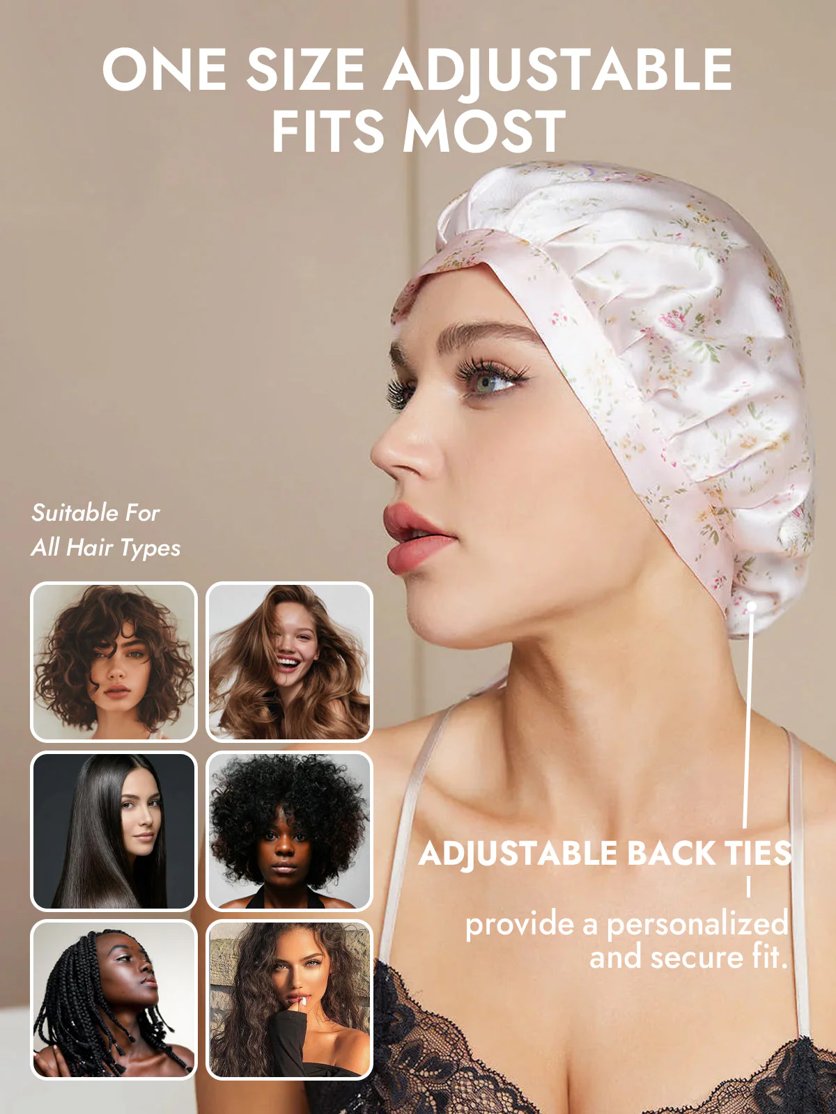 Pure Silk Classic Bonnet with Ribbons - Image 95