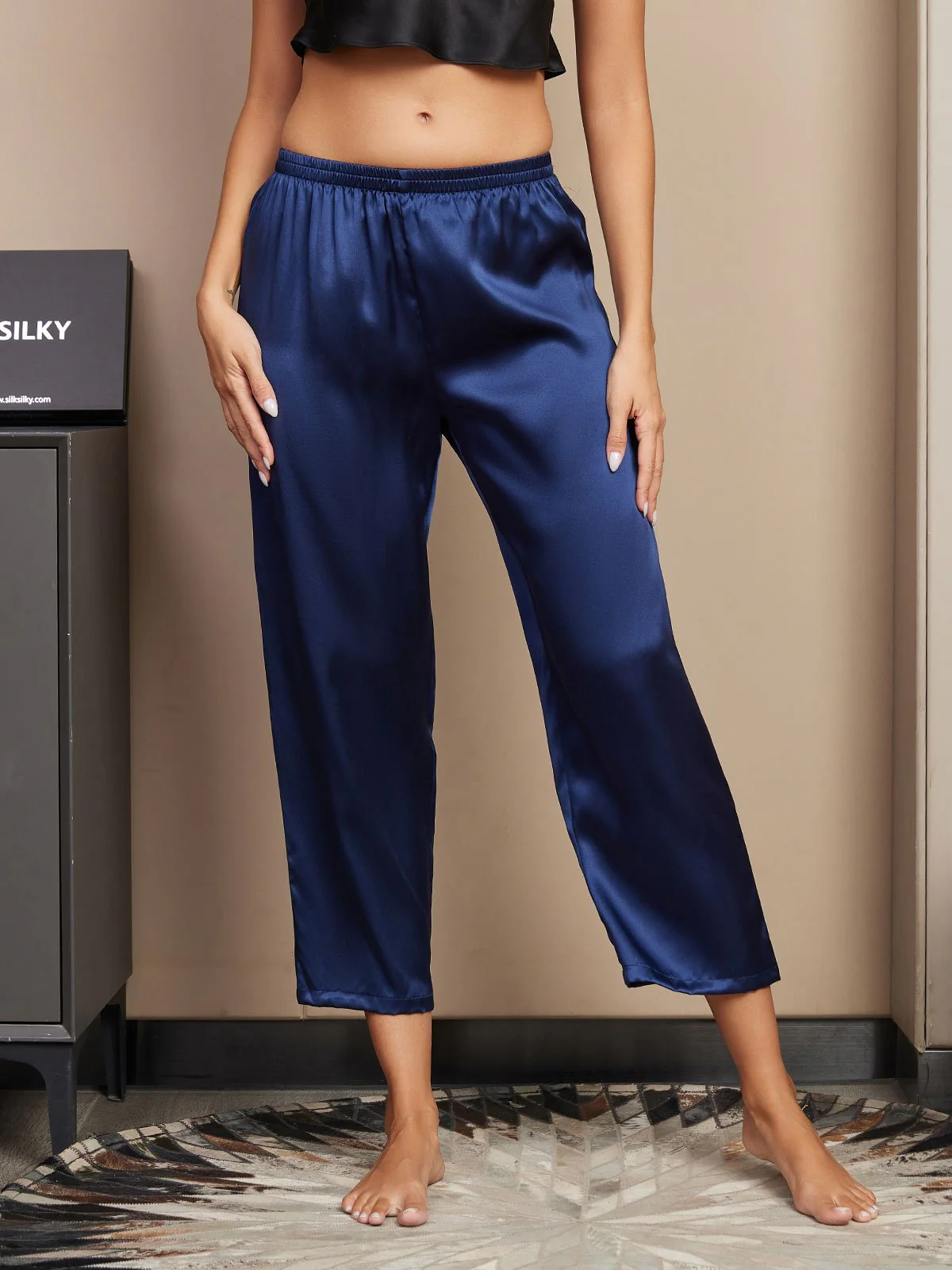 Pure Silk Classic Women's Sleep Pants - Image 3