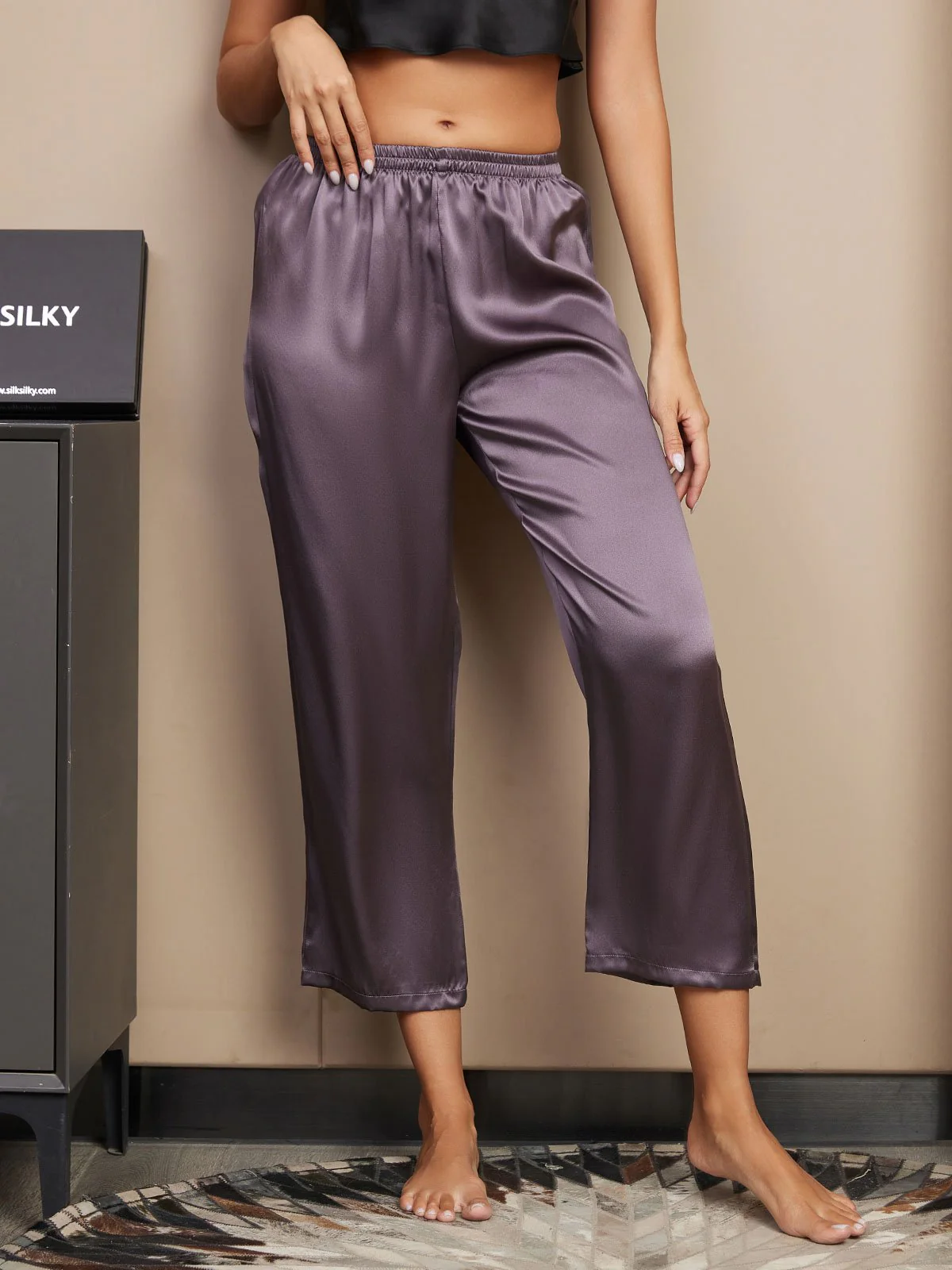 Pure Silk Classic Women's Sleep Pants - Image 7