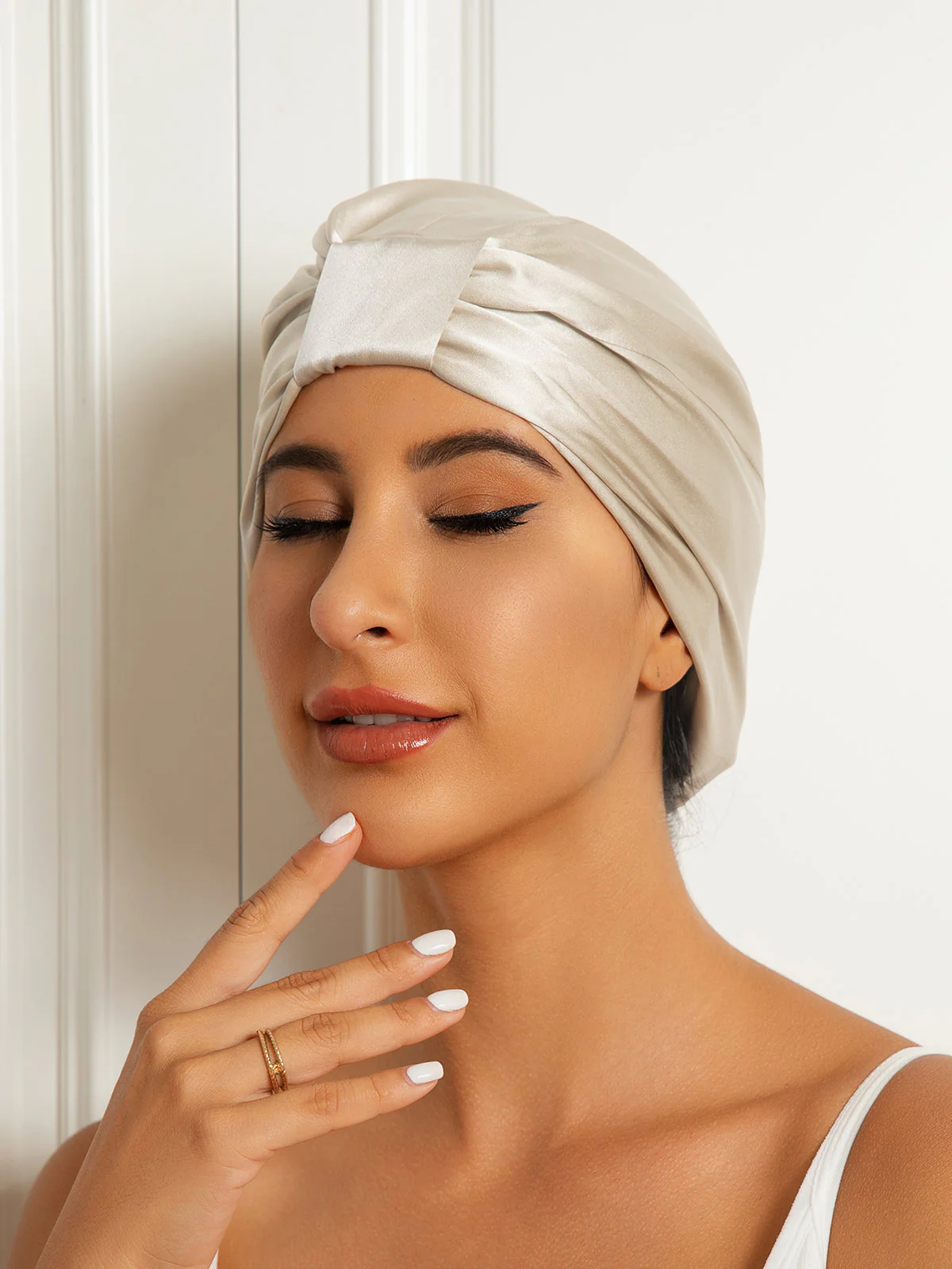 Pure Silk Double Layer Night Turban Bonnet - Image 3