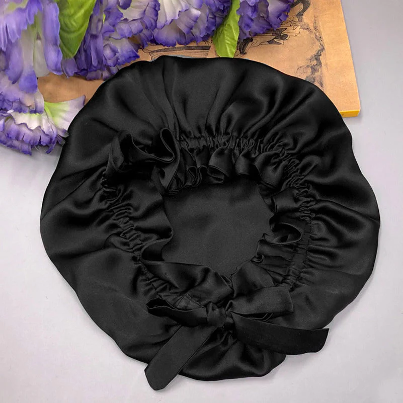 Pure Silk Double Layer Bonnet with Ribbon - Image 11