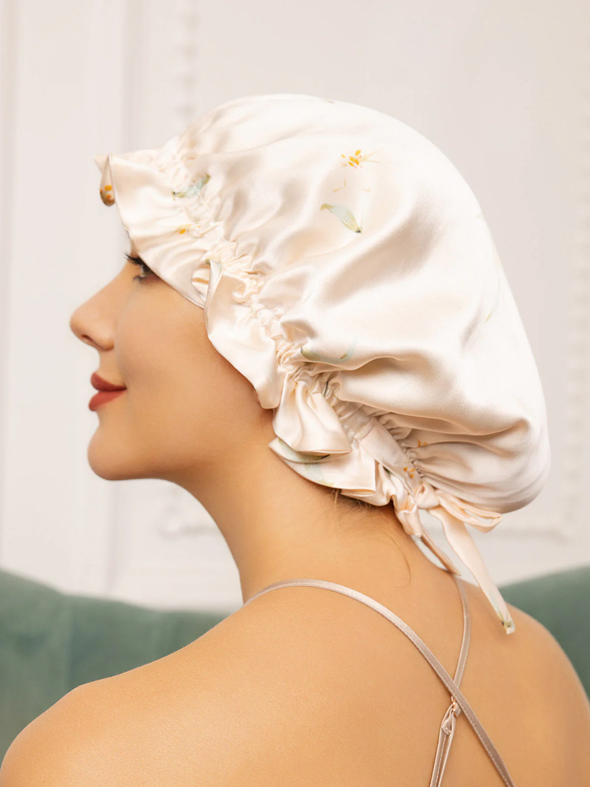 Pure Silk Double Layer Bonnet with Ribbon - Image 20