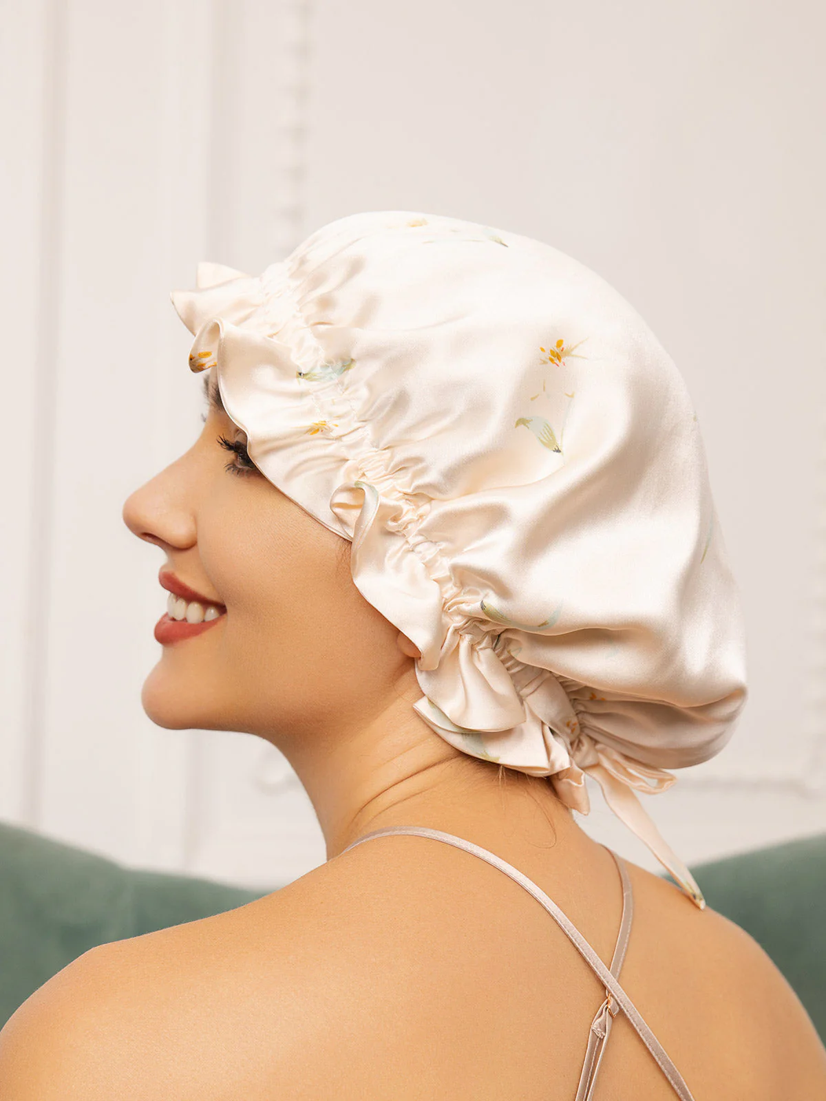 Pure Silk Double Layer Bonnet with Ribbon - Image 21