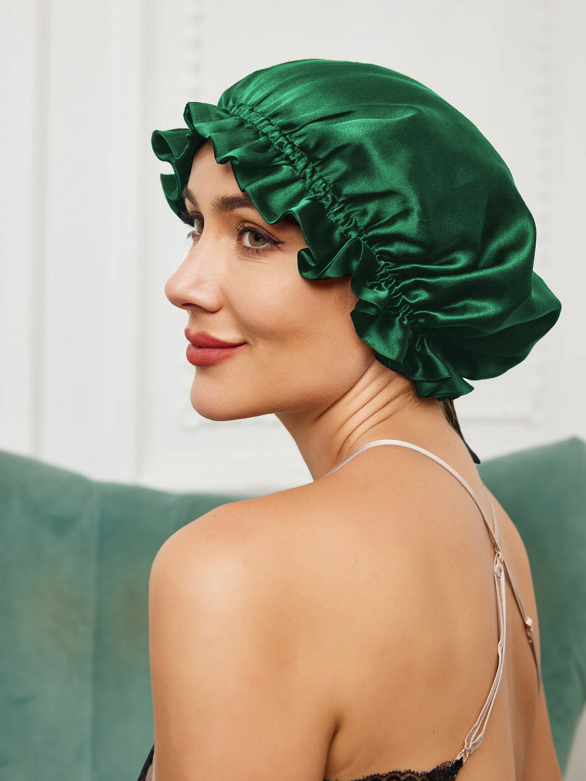 Pure Silk Double Layer Bonnet with Ribbon - Image 22