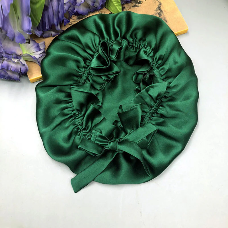 Pure Silk Double Layer Bonnet with Ribbon - Image 25