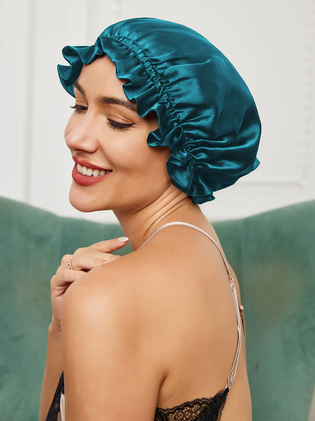 Pure Silk Double Layer Bonnet with Ribbon - Image 28