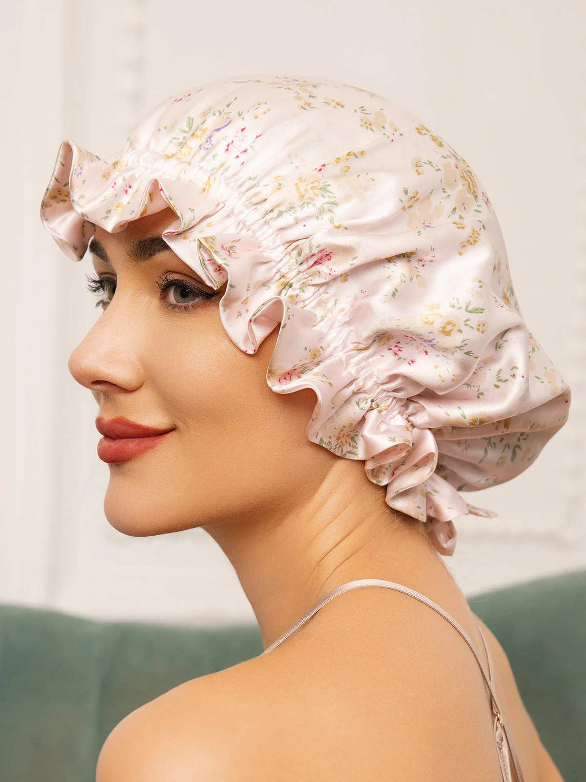 Pure Silk Double Layer Bonnet with Ribbon - Image 30