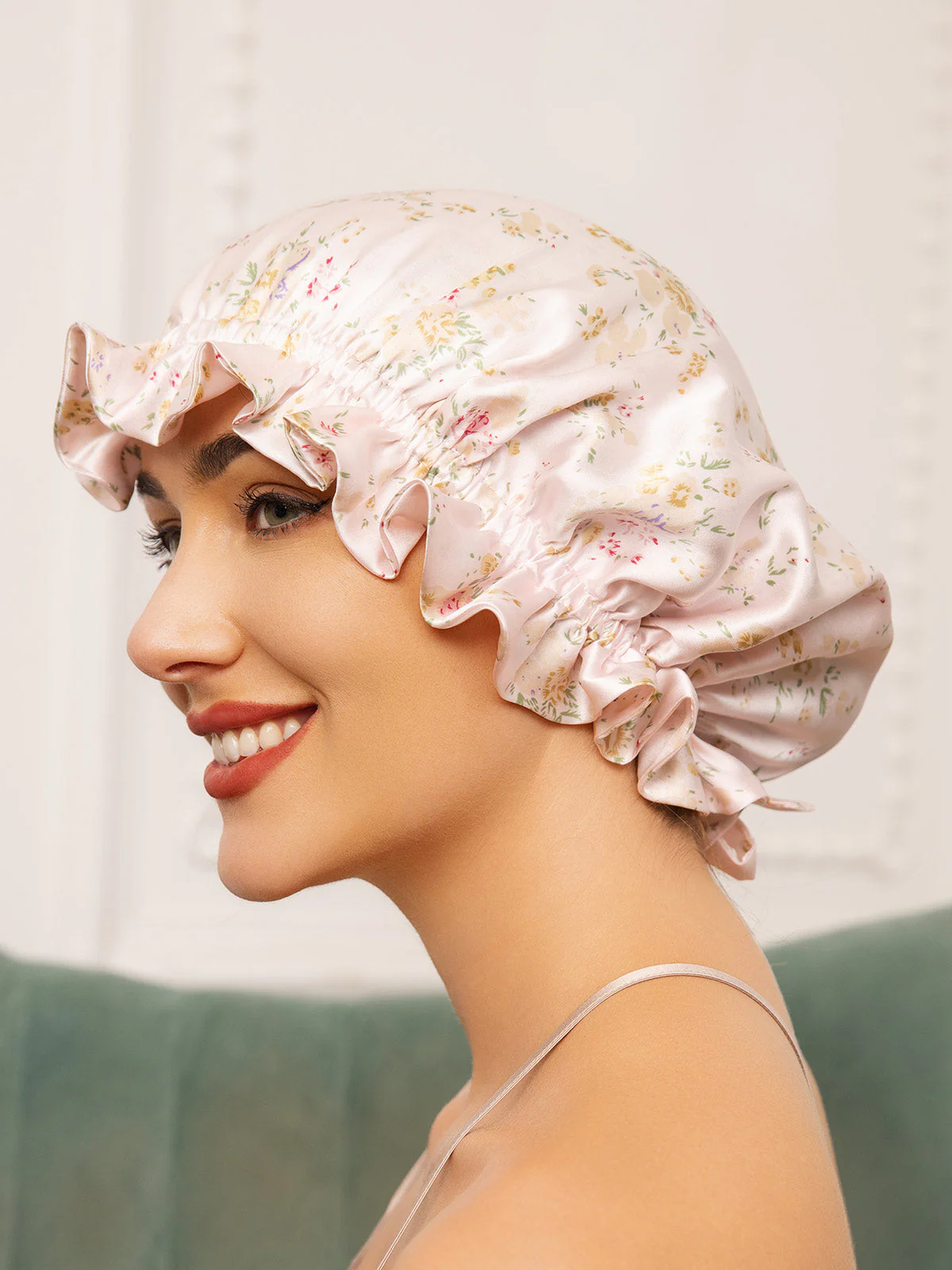 Pure Silk Double Layer Bonnet with Ribbon - Image 32