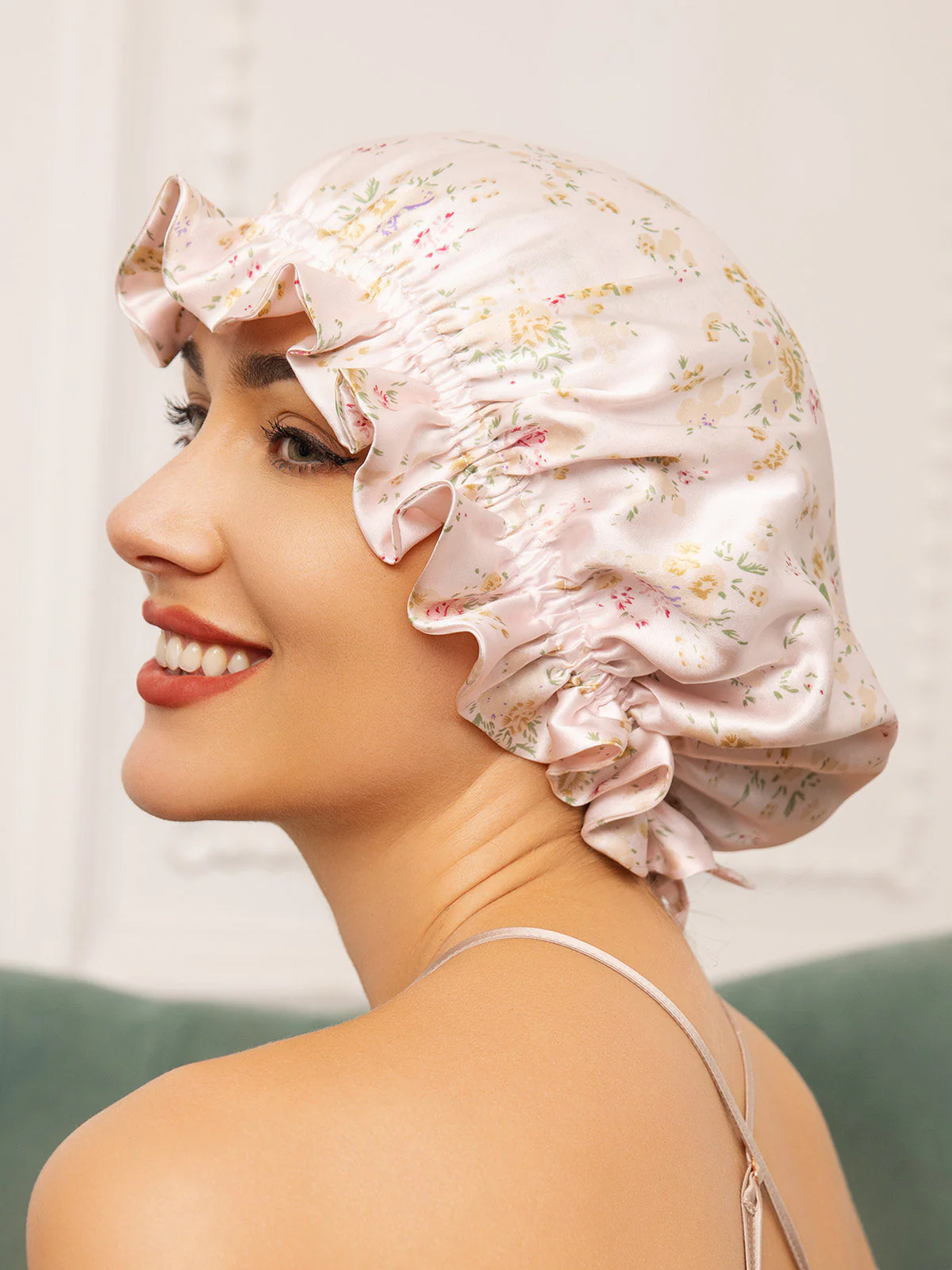 Pure Silk Double Layer Bonnet with Ribbon - Image 33